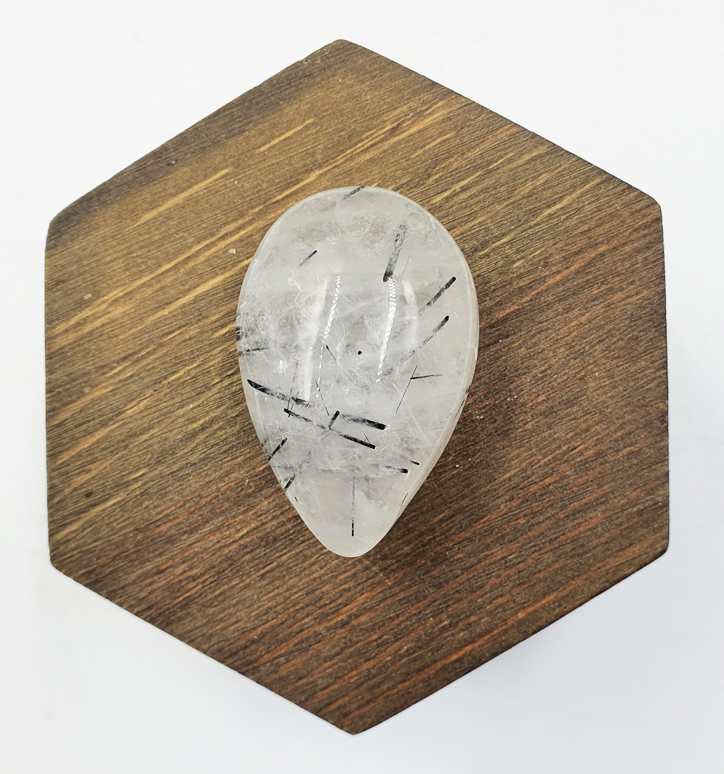 Sparkly Rutilated Quartz Palmstone / Rutile Quartz Yeardrop Palm / Rutilated Quartz Meditation Stone / Reiki Crystal - 35g