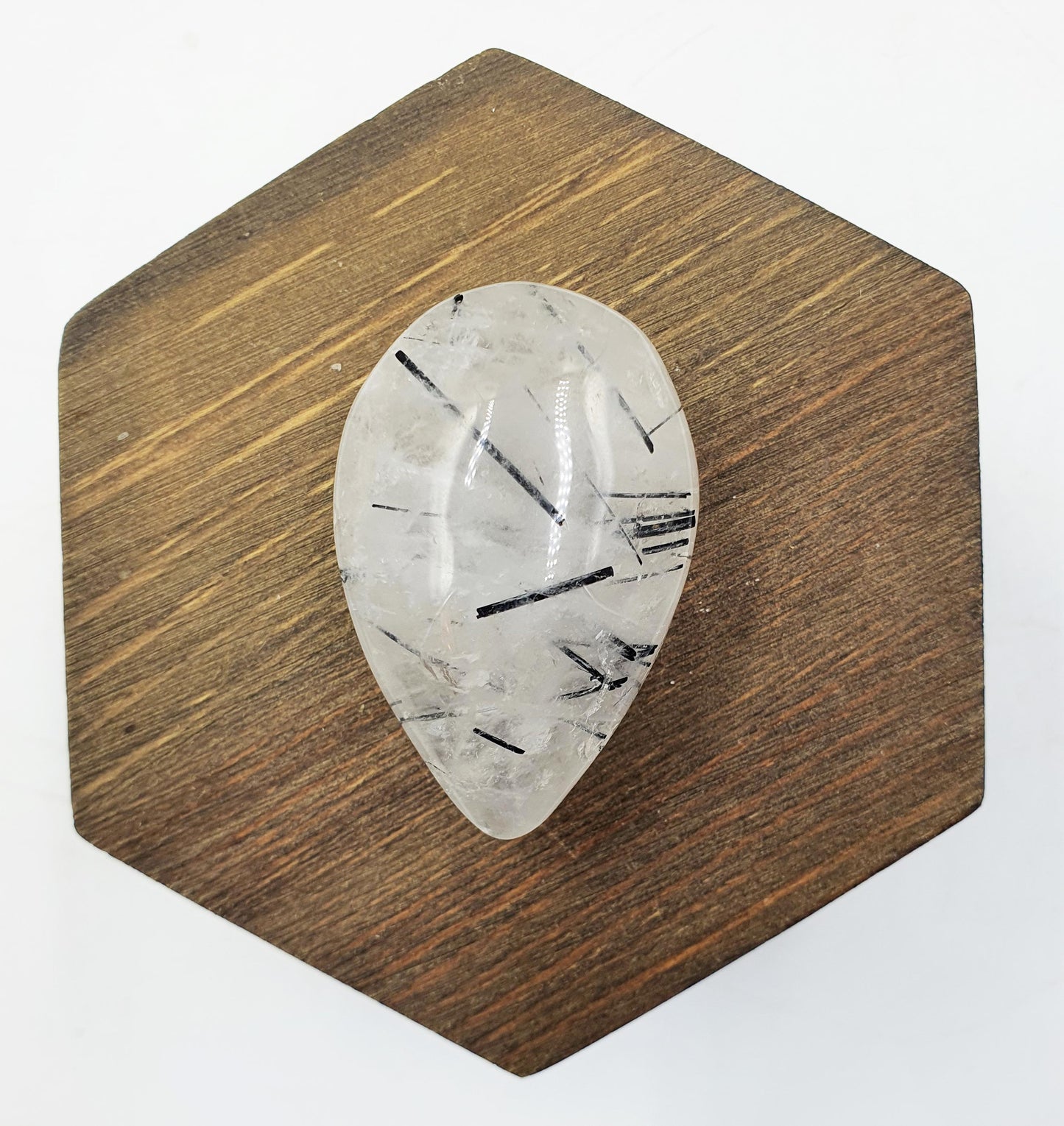 Sparkly Rutilated Quartz Palmstone / Rutile Quartz Yeardrop Palm / Rutilated Quartz Meditation Stone / Reiki Crystal - 35g