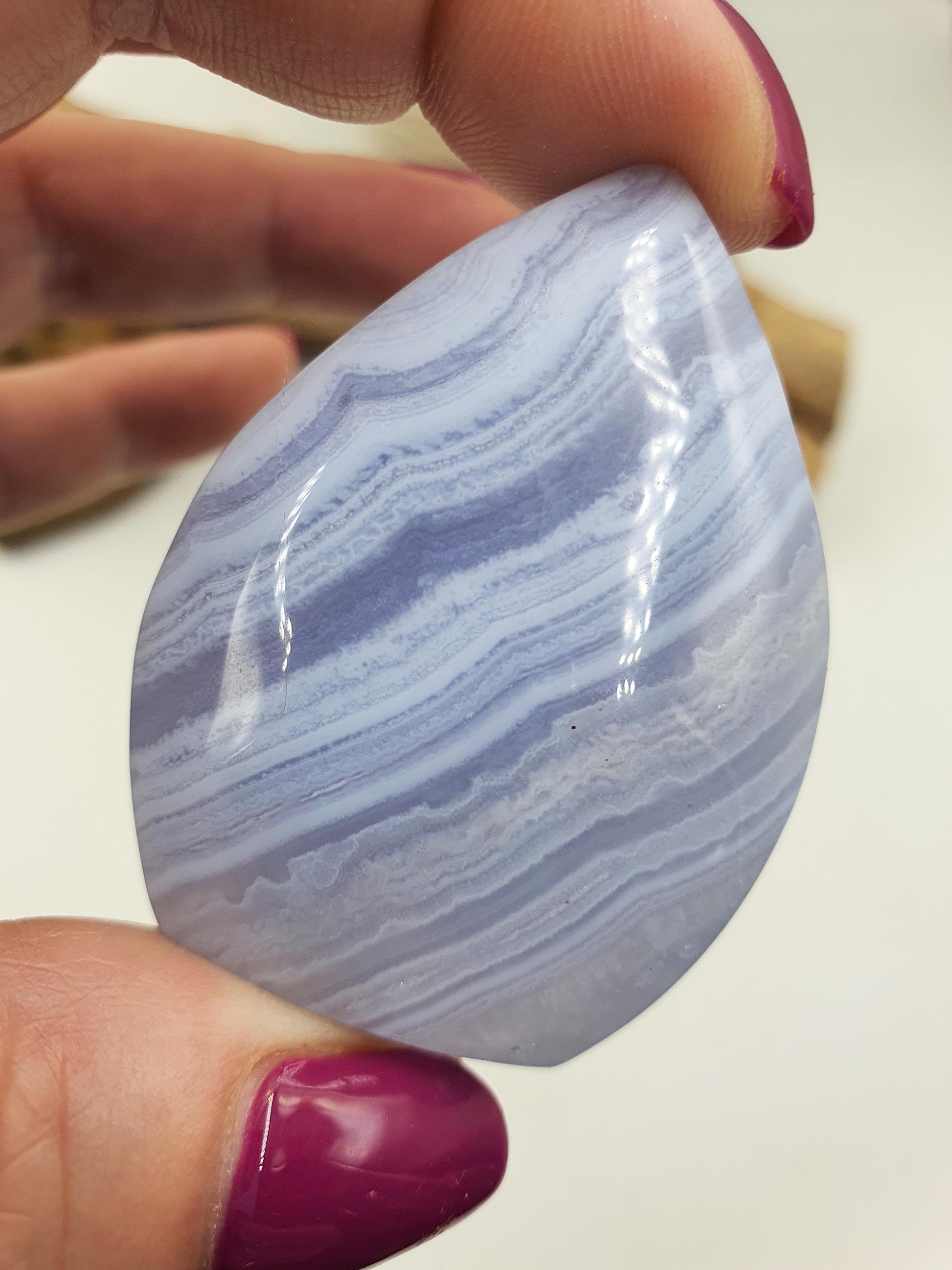 Stunning High Grade Blue Lace Agate Mini Freeform / Blue Banded Agate Stabding Polished Tower / A Grade Blue Lace Agate - 45g