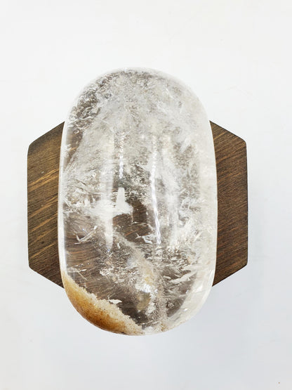 Large High Grade Beautiful Clear Quartz Palm with rainbows and garden / Clear Quartz Palm with unique inclusions / Reiki Crystal - 255g