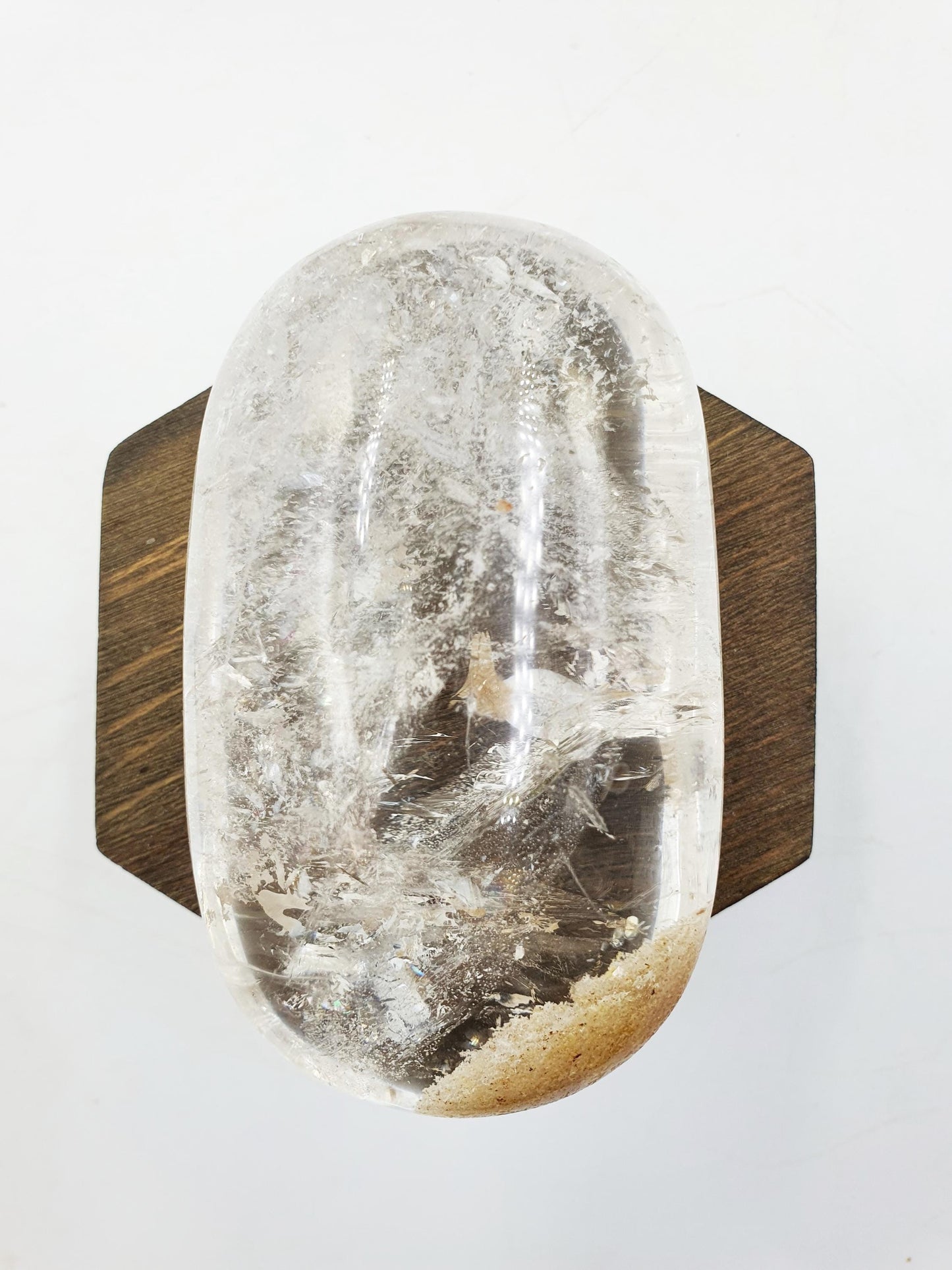 Large High Grade Beautiful Clear Quartz Palm with rainbows and garden / Clear Quartz Palm with unique inclusions / Reiki Crystal - 255g