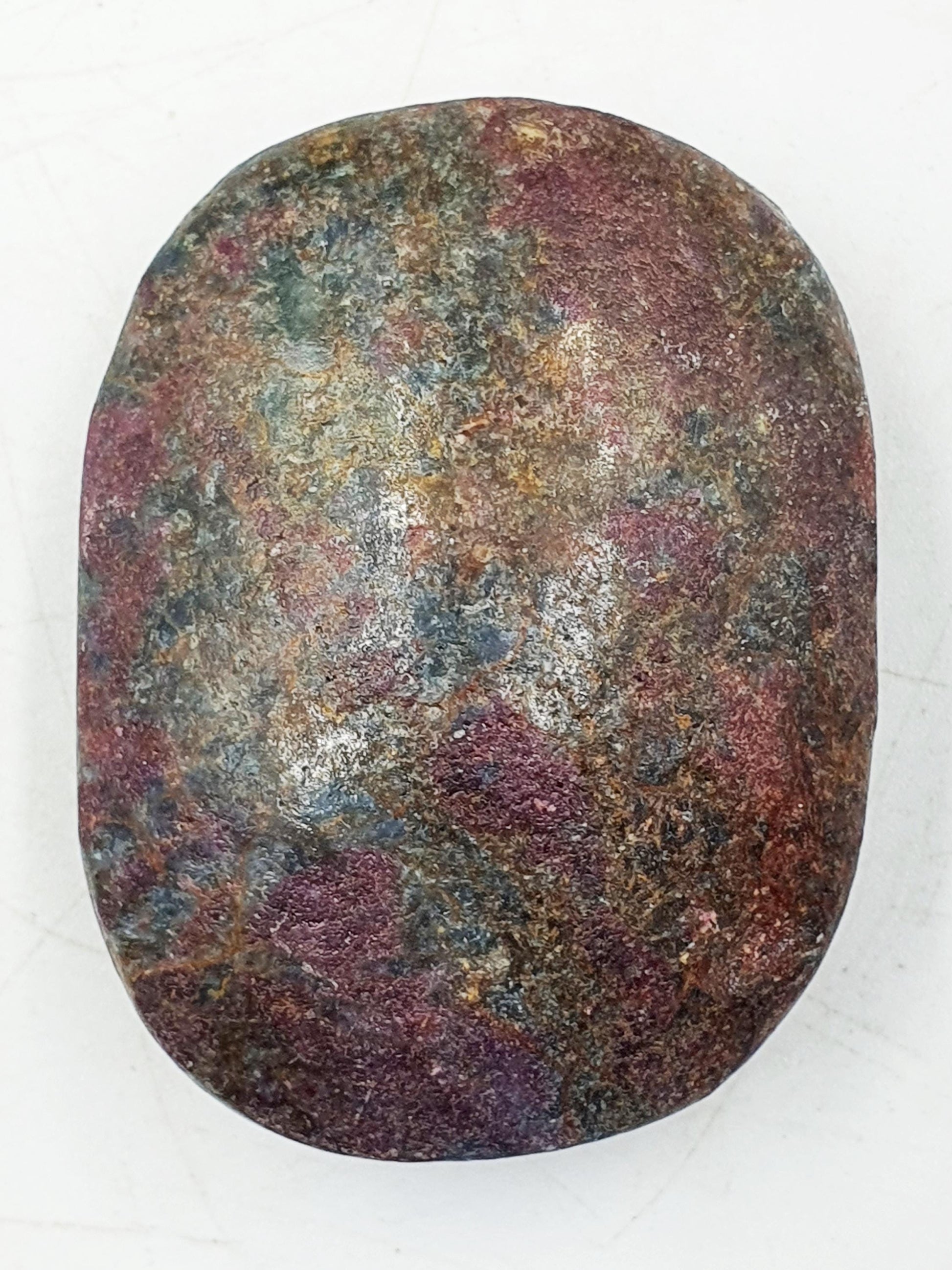 Ruby in Fuchsite Palm / Ruby in Fuchsite Palm Stone / UV Reactive Palm / Meditation Palm / Reiki Crystal Palm - 85g
