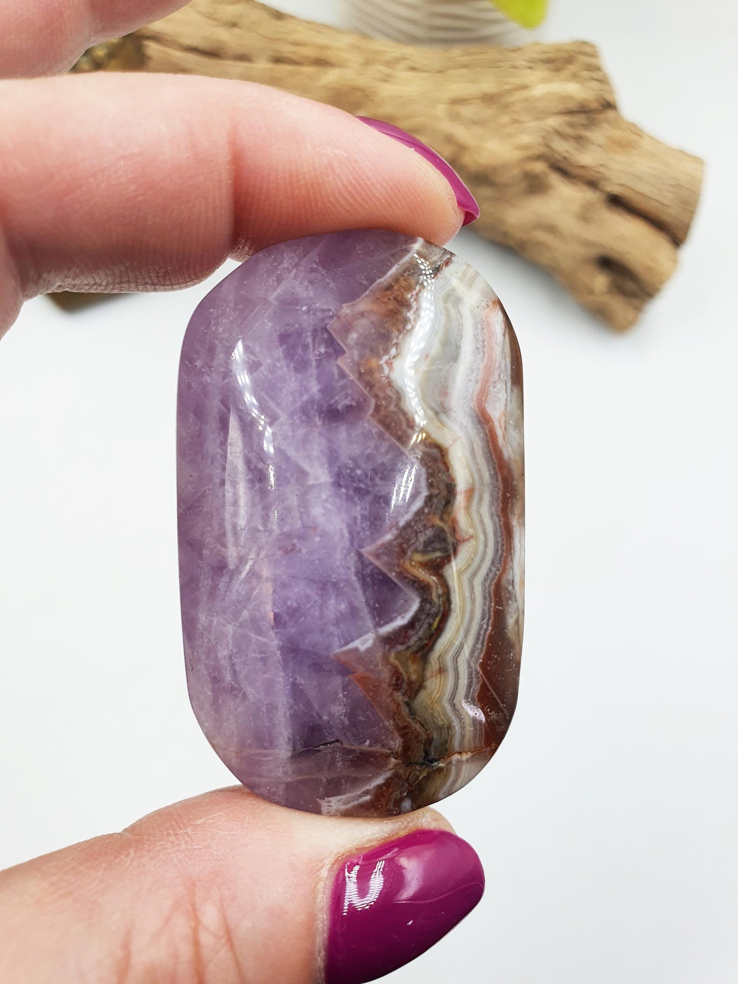 Beautiful Amethyst Agate Palm / Amethyst Agate Palm Stone / Amethyst Palm / Amethyst Agate / Reiki Crystal Palm - 45g