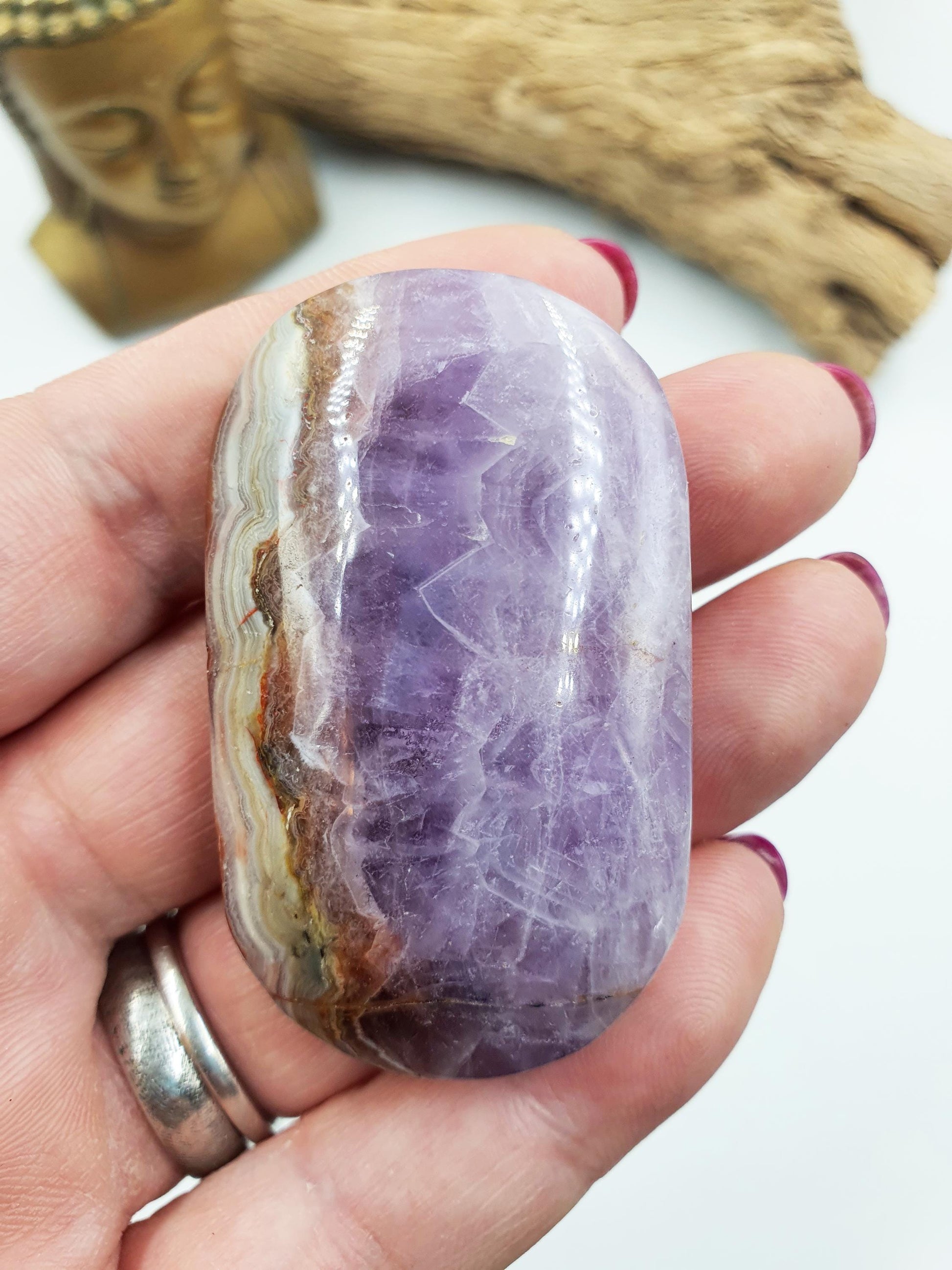Beautiful Amethyst Agate Palm / Amethyst Agate Palm Stone / Amethyst Palm / Amethyst Agate / Reiki Crystal Palm - 45g