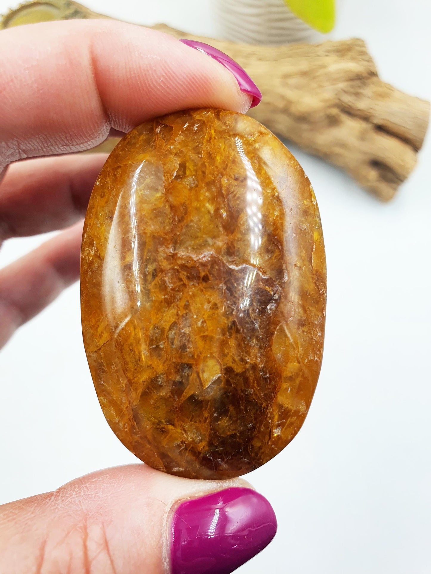 Beautiful Golden Healer Palm / Golden Healer Palm Stone / Hematoid Palm / Reiki Crystal Palm / Meditation Palm - 60g