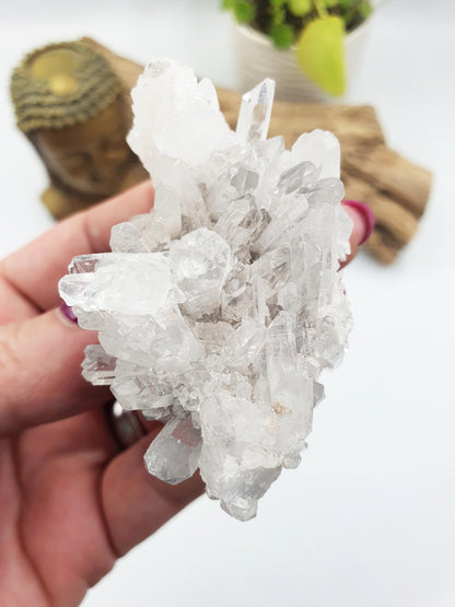 Cute Chrysanthemum Quartz Cluster / Raw Quartz Cluster / Mini Quartz Cluster - 88g