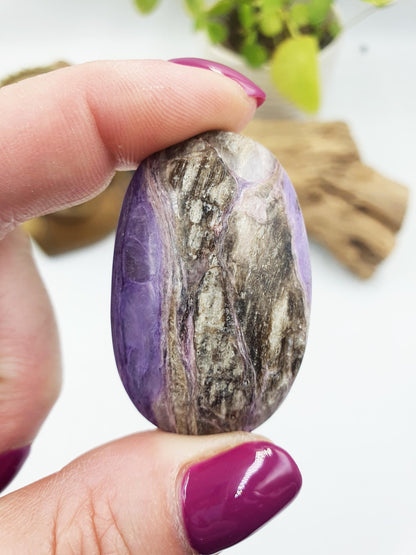 Gorgeous Little Charoite Palm / Charoite Palm Stone / Meditation Palm / Pocket Crystal / Collectors Palm - 25g