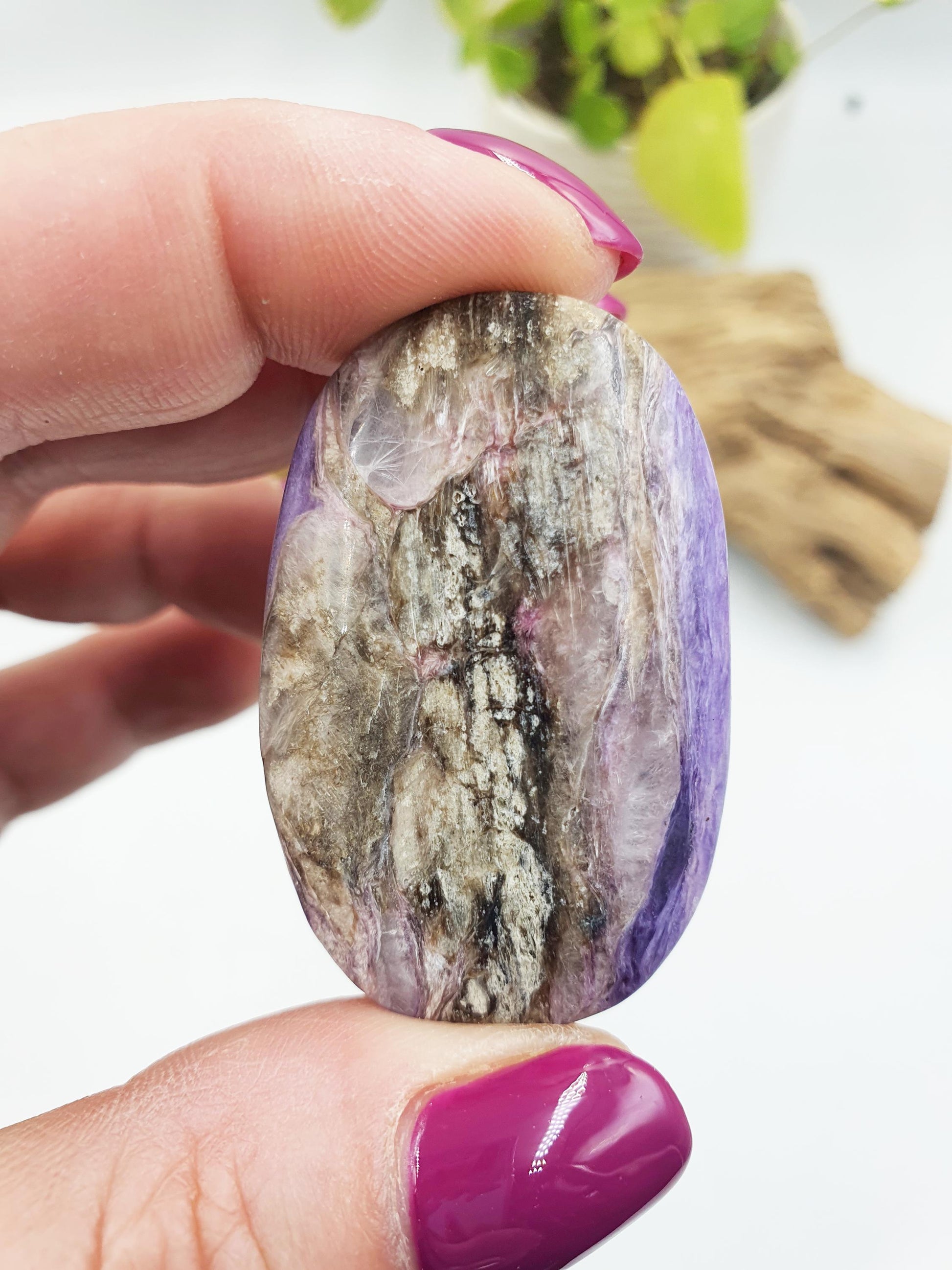 Gorgeous Little Charoite Palm / Charoite Palm Stone / Meditation Palm / Pocket Crystal / Collectors Palm - 25g
