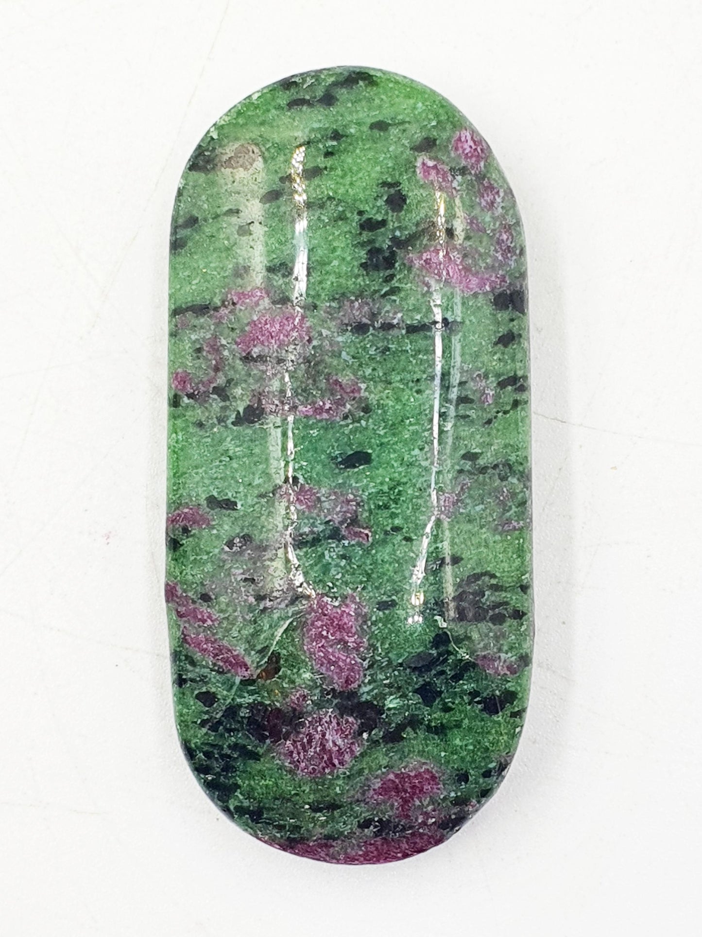 Ruby in Zoisite Palm / Ruby Zoisite Palm Stone / Anyolite Palm / Pocket Crystal / Meditation Palm - 40g