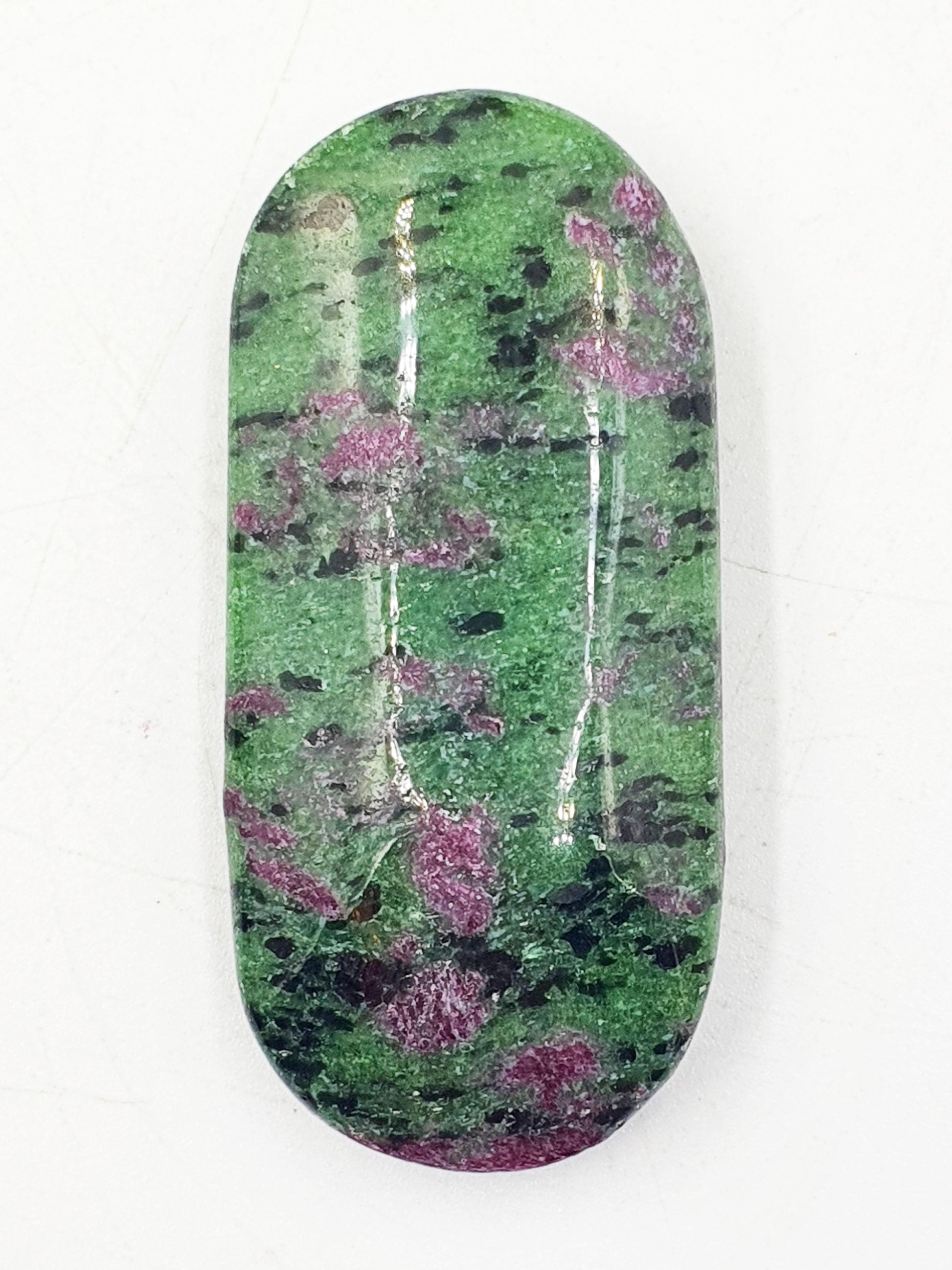 Ruby in Zoisite Palm / Ruby Zoisite Palm Stone / Anyolite Palm / Pocket Crystal / Meditation Palm - 40g