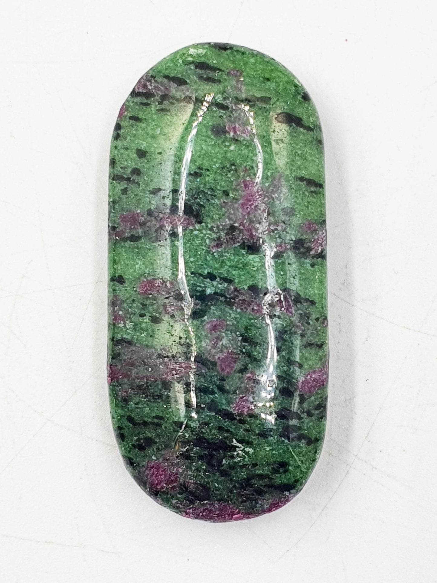 Ruby in Zoisite Palm / Ruby Zoisite Palm Stone / Anyolite Palm / Pocket Crystal / Meditation Palm - 40g