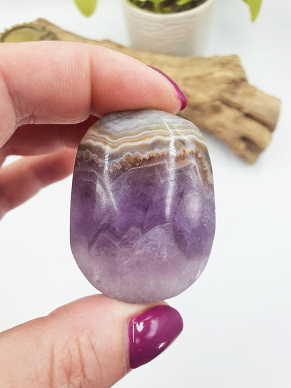 Cute Amethyst Agate Palm / Amethyst Agate Palm Stone / Amethyst Palm / Amethyst Agate / Reiki Crystal Palm - 50g