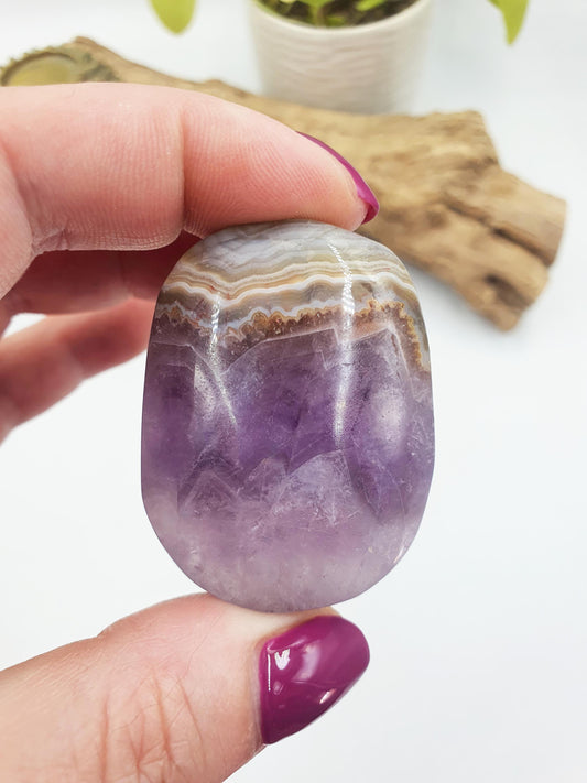 Cute Amethyst Agate Palm / Amethyst Agate Palm Stone / Amethyst Palm / Amethyst Agate / Reiki Crystal Palm - 50g