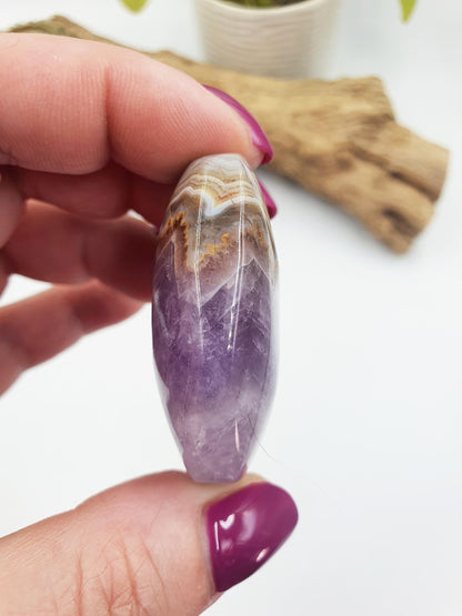 Cute Amethyst Agate Palm / Amethyst Agate Palm Stone / Amethyst Palm / Amethyst Agate / Reiki Crystal Palm - 50g