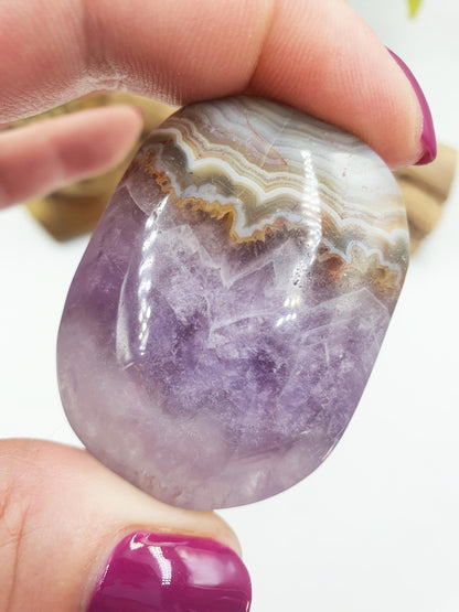 Cute Amethyst Agate Palm / Amethyst Agate Palm Stone / Amethyst Palm / Amethyst Agate / Reiki Crystal Palm - 50g