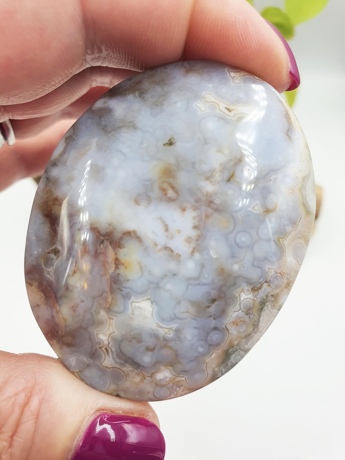 Gorgeous Orbicular Ocean Jasper Palm / Orbicular OJ Palm Stone / High Grade OJ Palm / OJ Collectors Crystal - 100g