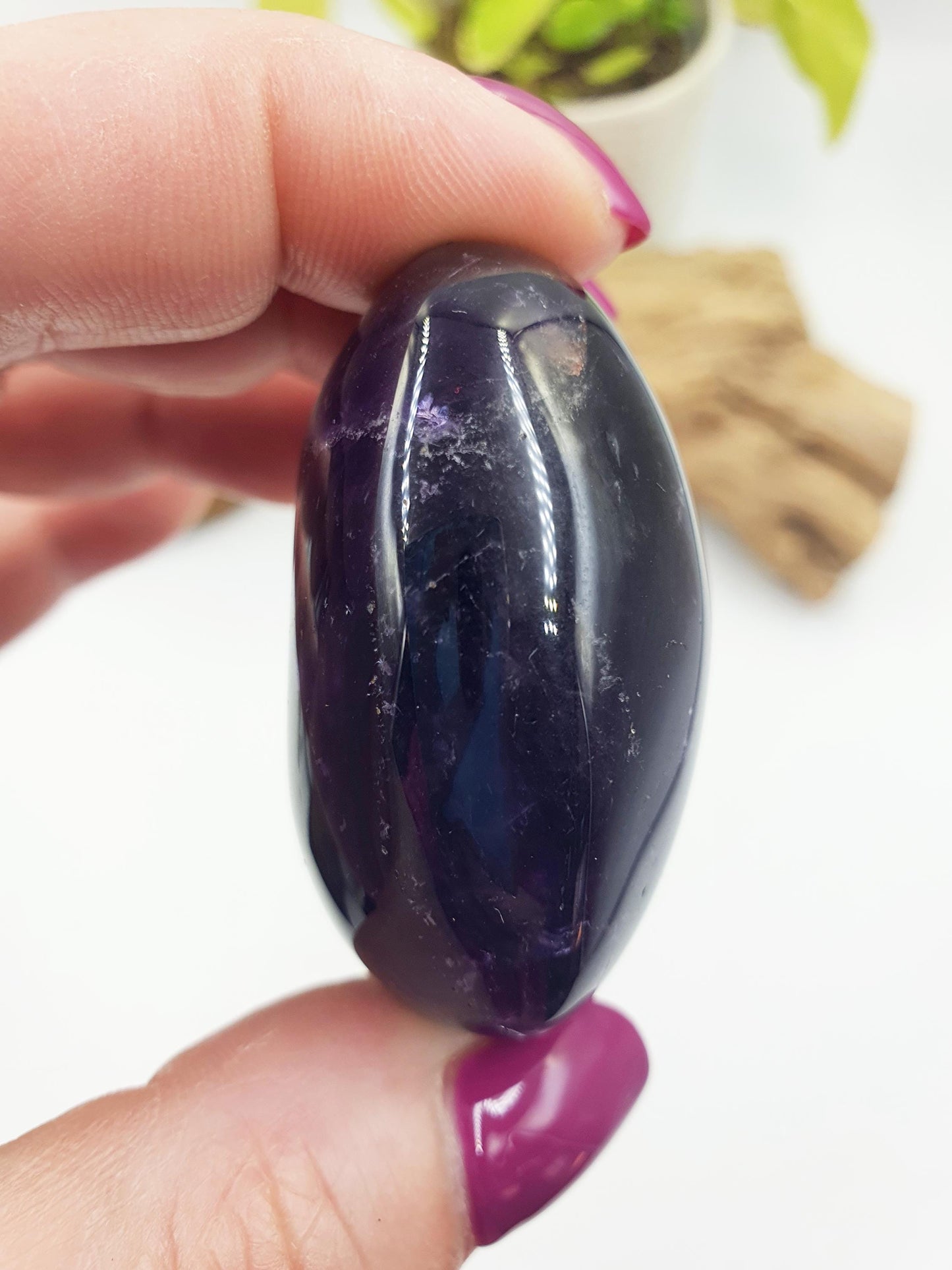 Unique Standing Amethyst Palm with rainbow/ Amethyst Palm Stone / Amethyst Pocket Stone / Crystal Healing / Meditation Palm - 65g