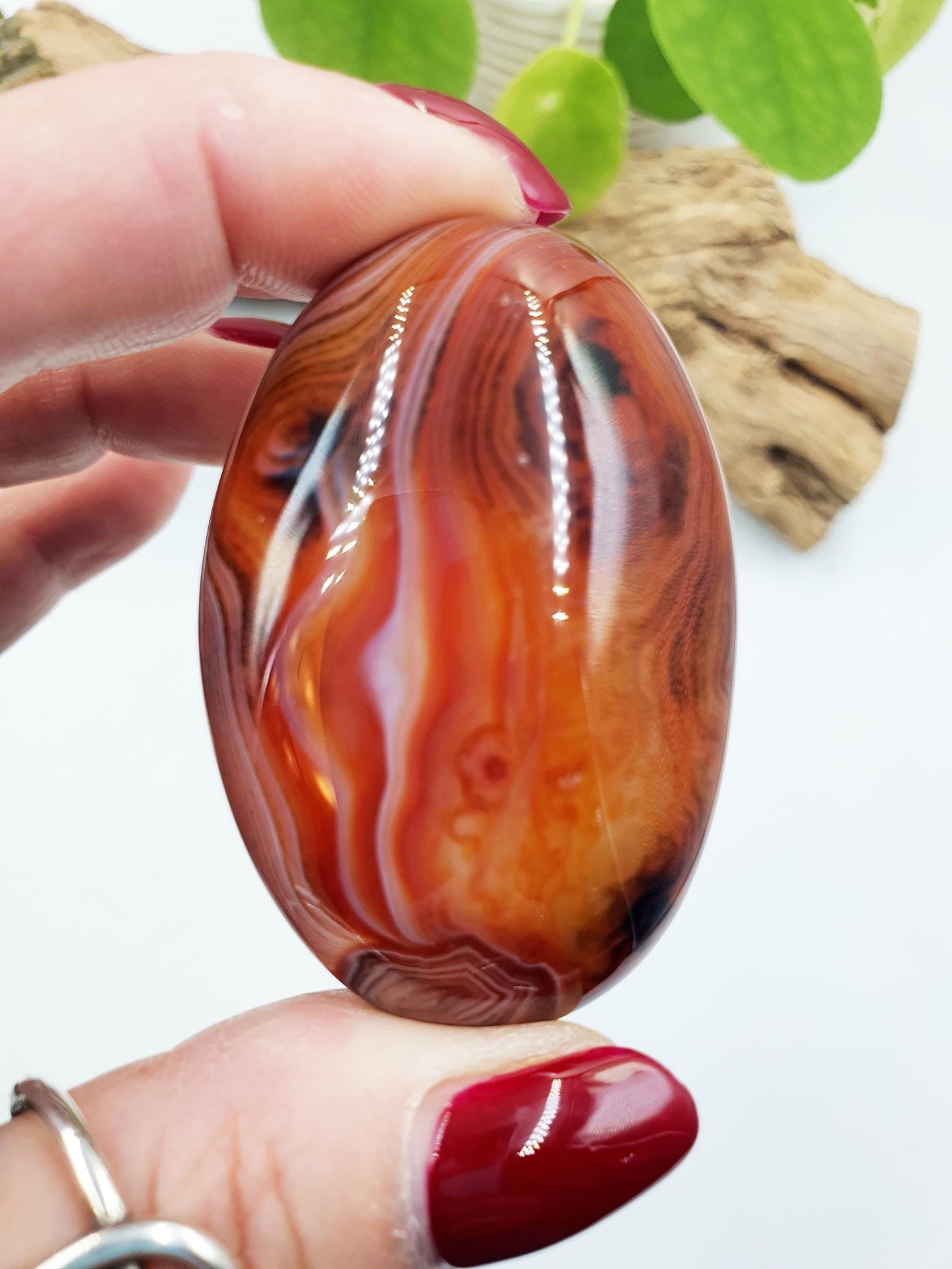Beautiful Sardonyx Palm / Sardonyx Palm Stone / Healing Palm / Meditation Palm / Reiki Crystal Palm - 60g