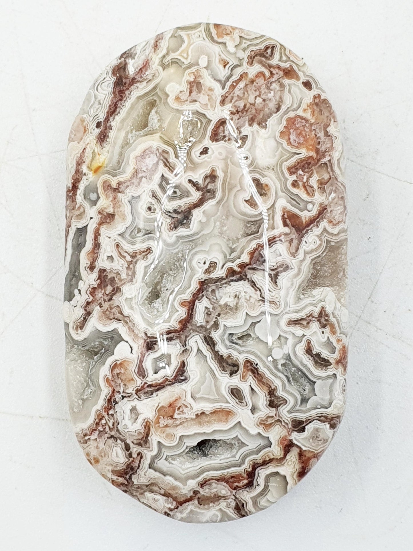 Stunning Mexican Crazy Lace Agate Palm / Crazy Lace Agate Palm Stone / Drusy Agate Palm / Meditation Palm - 50g