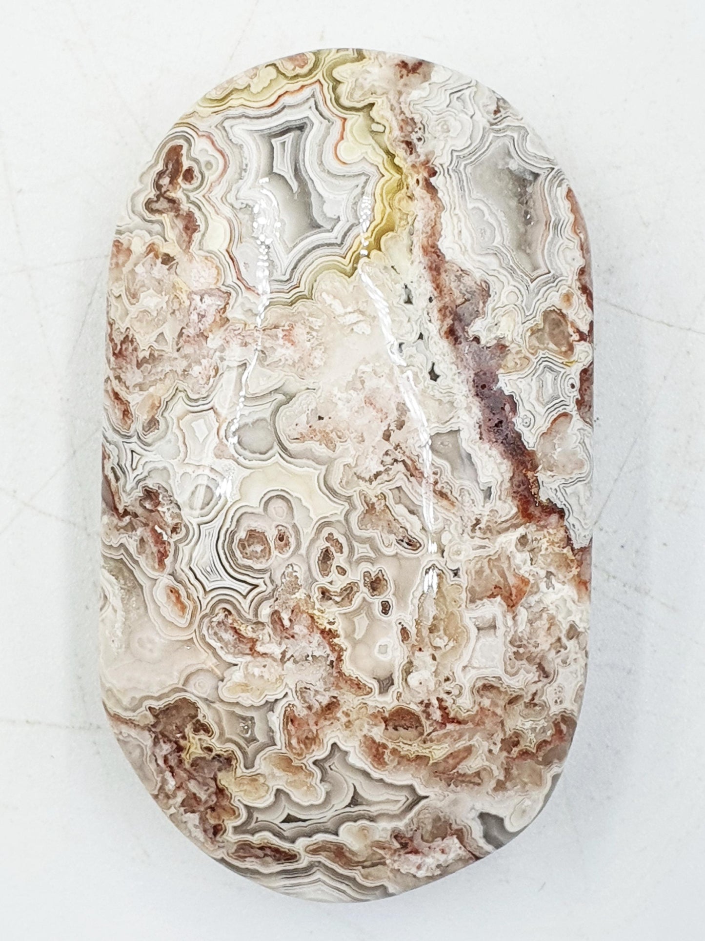 Stunning Mexican Crazy Lace Agate Palm / Crazy Lace Agate Palm Stone / Drusy Agate Palm / Meditation Palm - 50g