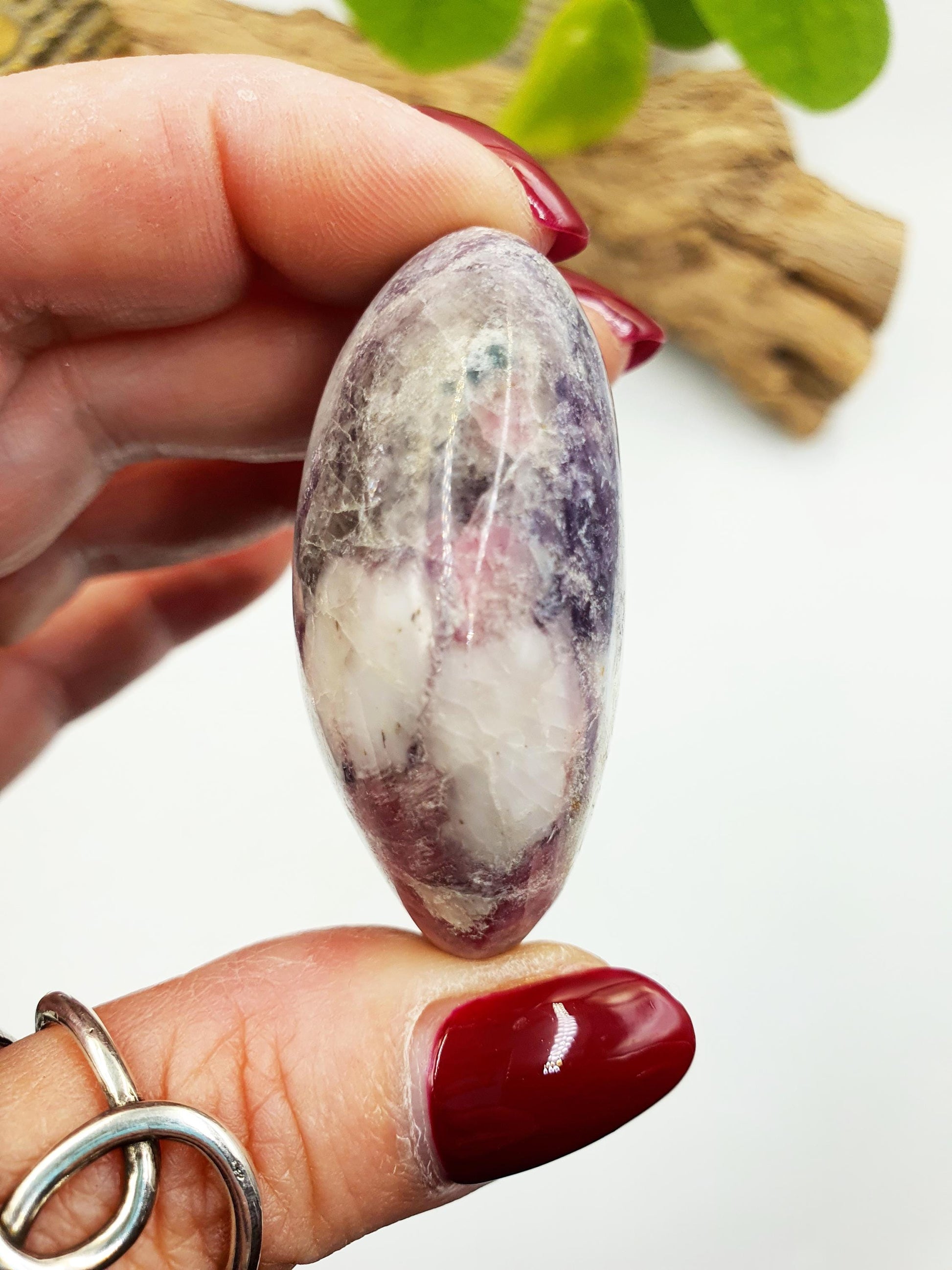 Pretty Unicorn Stone Palm / Unicorn Palm Stone / Pegmatite Palm / Pocket Crystal / Meditation Palm / Reiki Crystal Palm - 65g