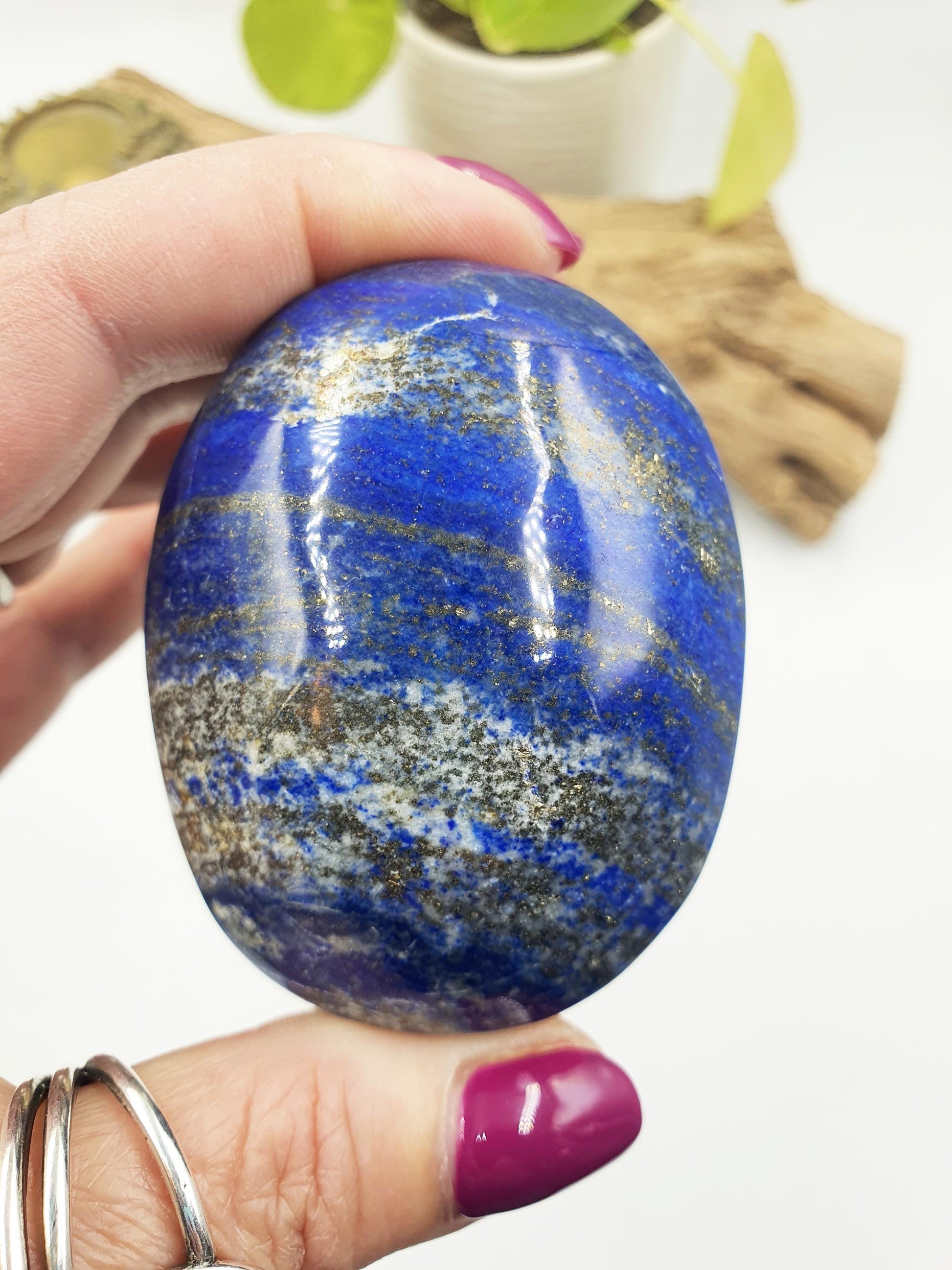 Beautiful Large Lapis Lazuli Palm / Lapis Lazuli Palmstone / Meditation Palm / Lapis Reki Crystal Palm - 180g