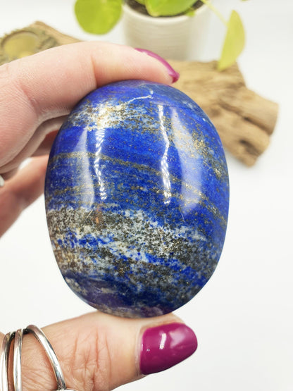 Beautiful Large Lapis Lazuli Palm / Lapis Lazuli Palmstone / Meditation Palm / Lapis Reki Crystal Palm - 180g
