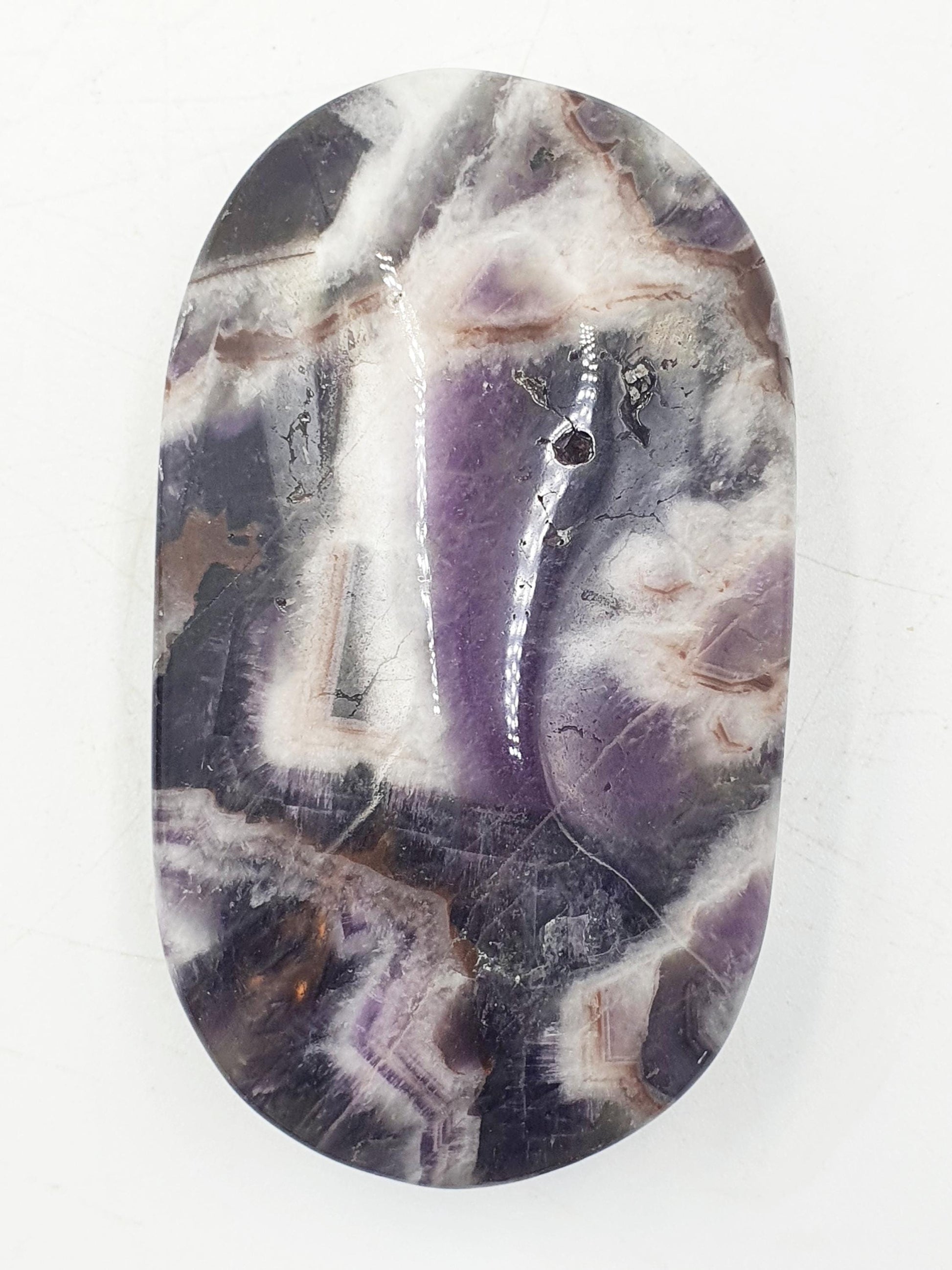 Dream Amethyst Palm / Dream Amethyst Palm Stone / Amethyst Meditation Palm / Reiki Crystal Palm - 95g