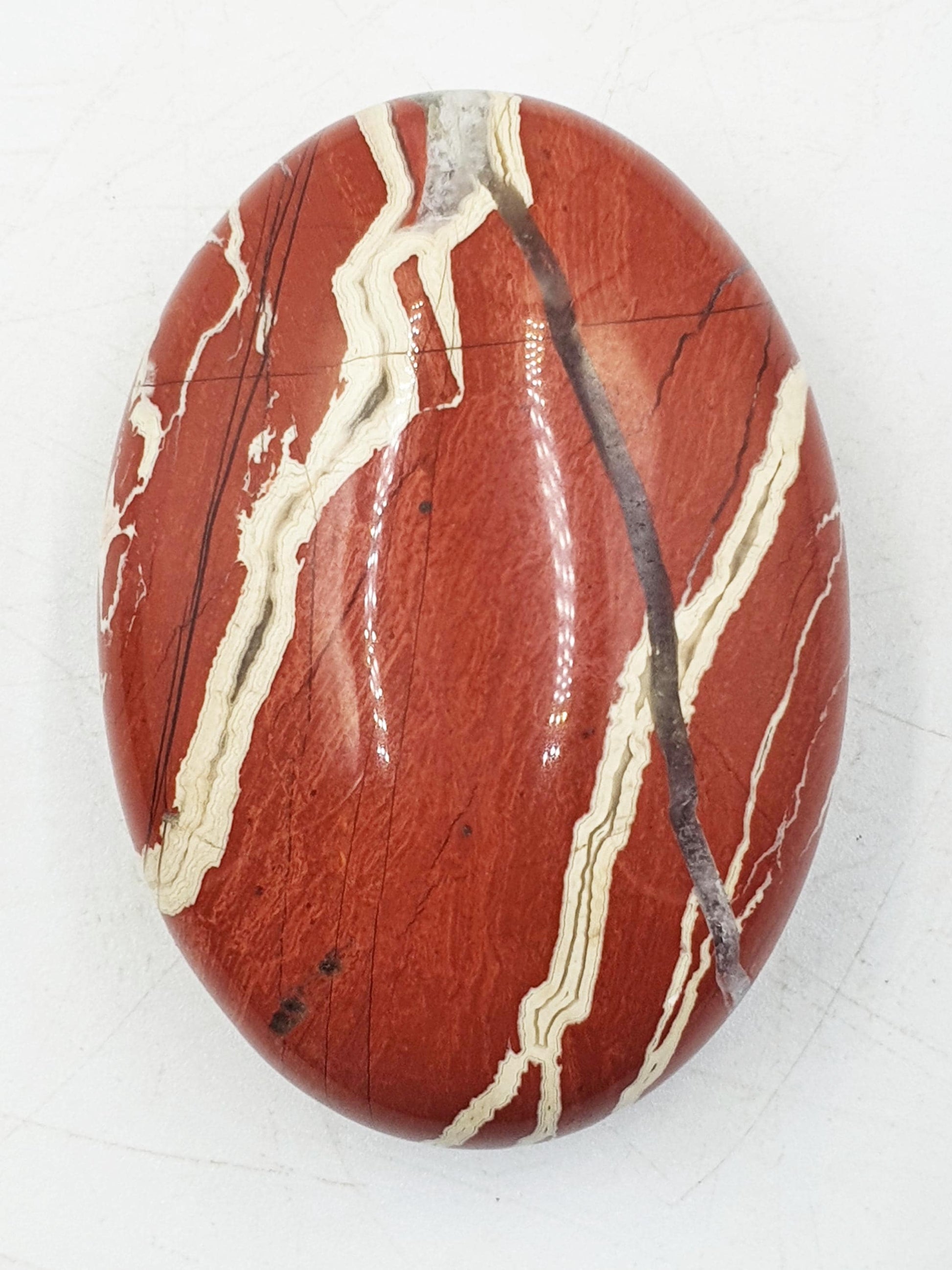 Beautiful Red Jasper Palm / Red Jasper Palm Stone / Pocket Crystal / Meditation Palm / Reiki Crystal Palm - 110g