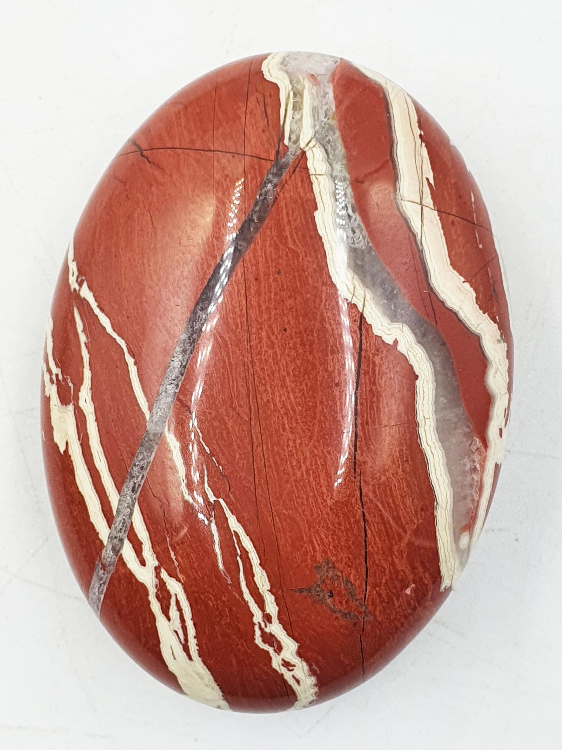 Beautiful Red Jasper Palm / Red Jasper Palm Stone / Pocket Crystal / Meditation Palm / Reiki Crystal Palm - 110g