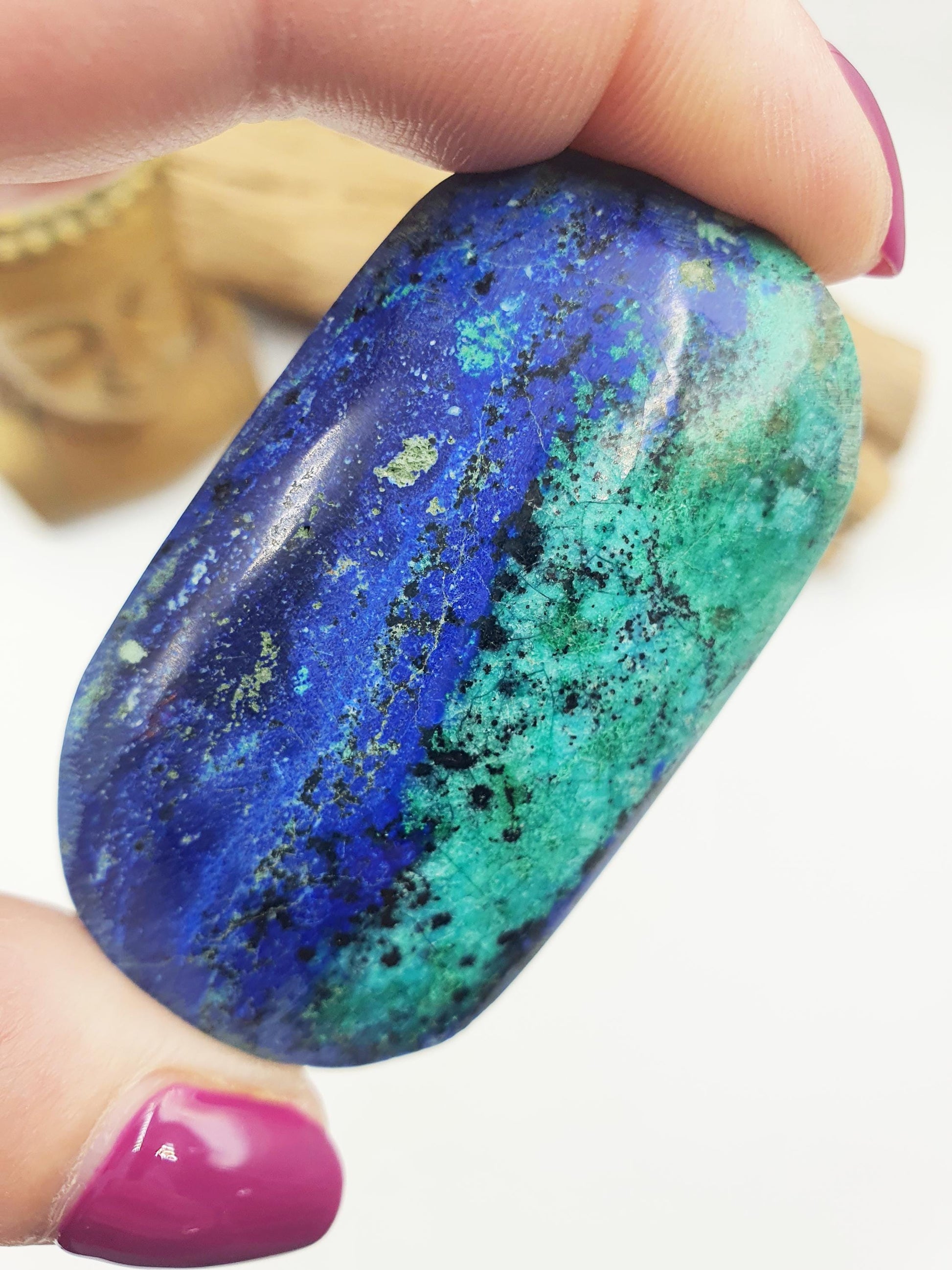High Grade Azurite Palm / Stunning Azurite Palmstobe / Azurite Reki Crystal / Meditation Palm / Collectors Palm - 60g