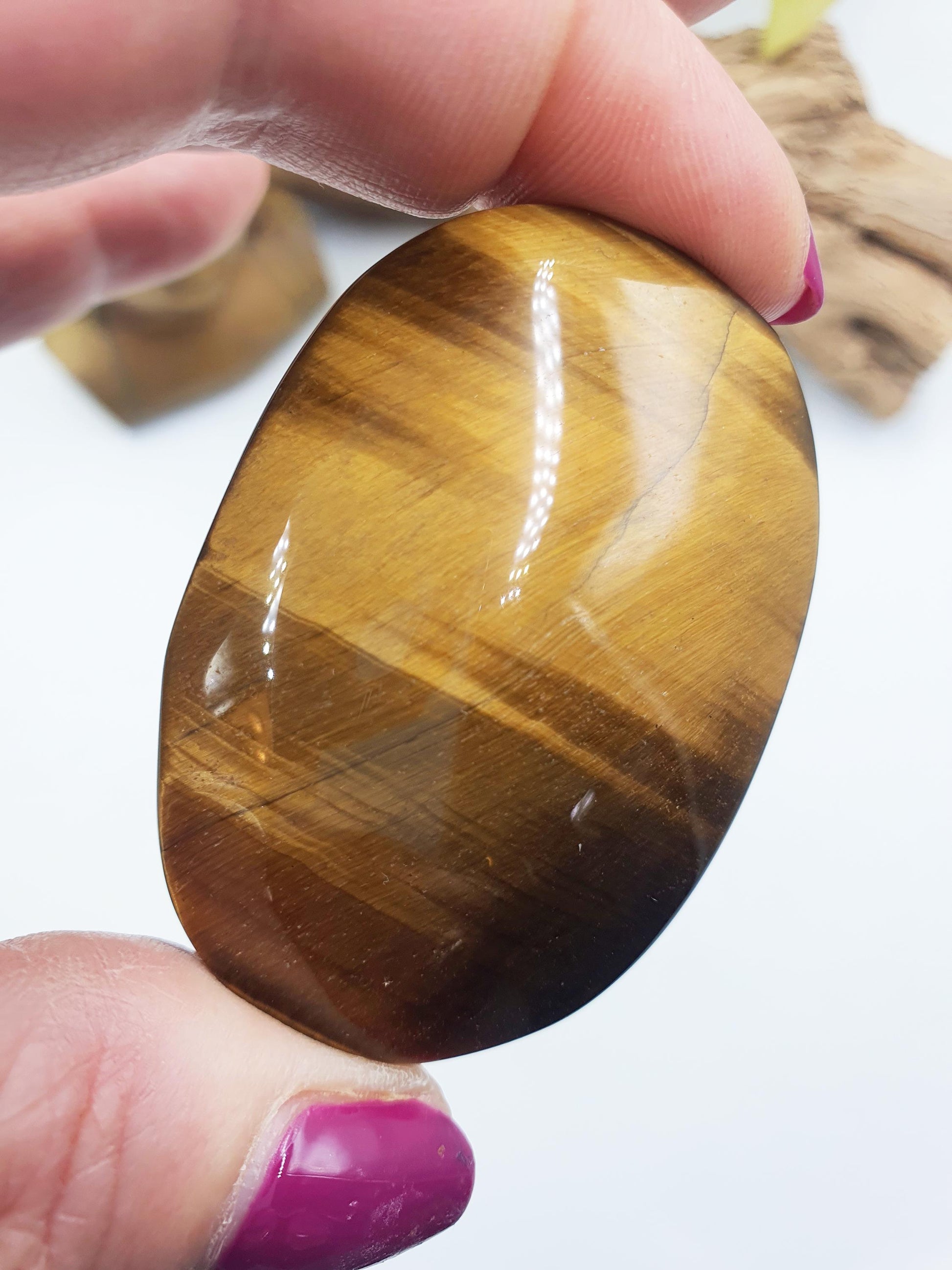 High Grade Flashy Yellow Tigers Eye Palm / Tiger's Eye Palm Stone / Pocket Crystal / Meditation Palm/ Reiki Crystal Palm - 75g