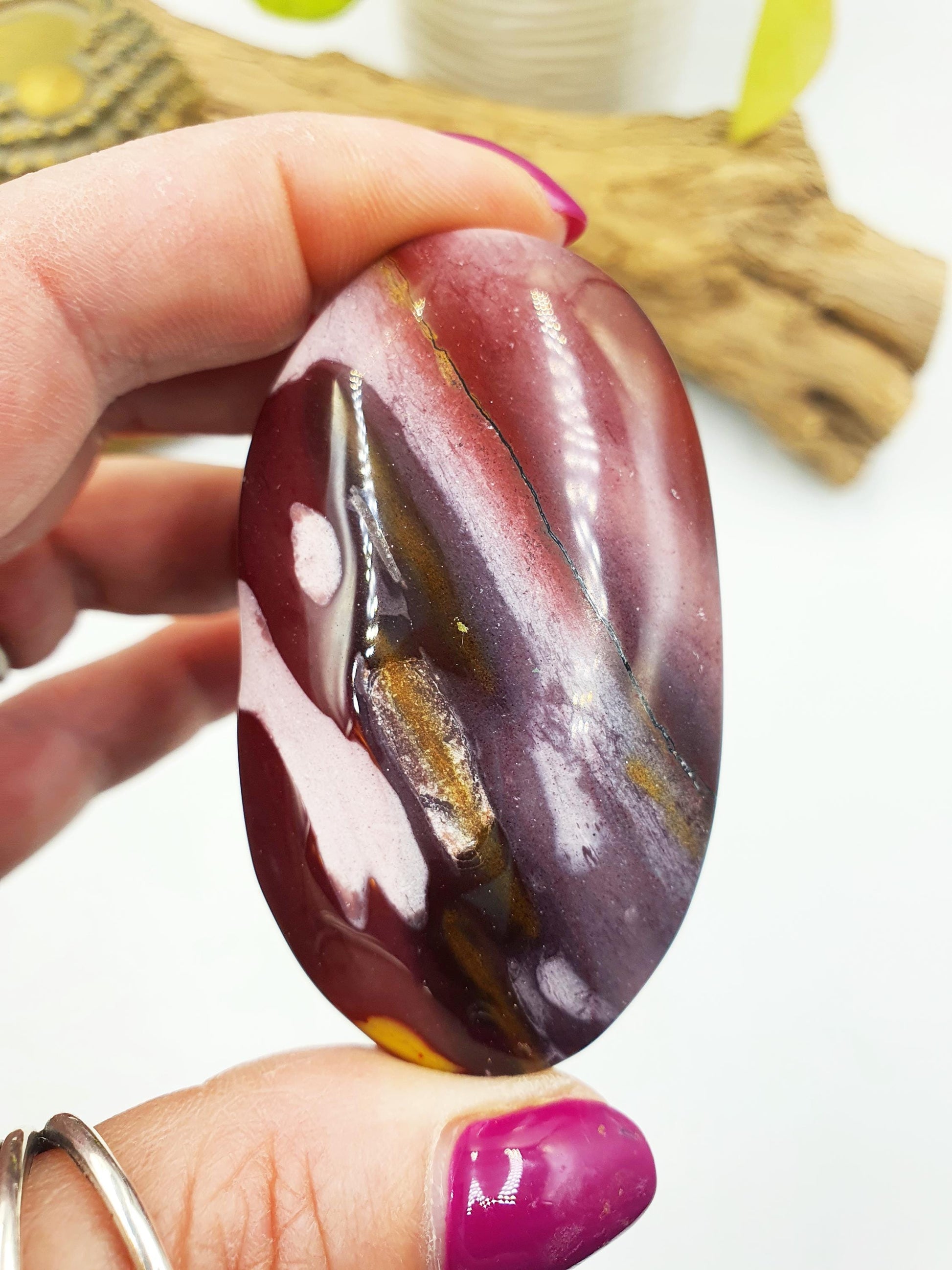 Large Mookaite Jasper Palm / Mookaite Jasper Palm Stone / Pocket Stone / Meditation Palm / Reiki Crystal Palm - 75g