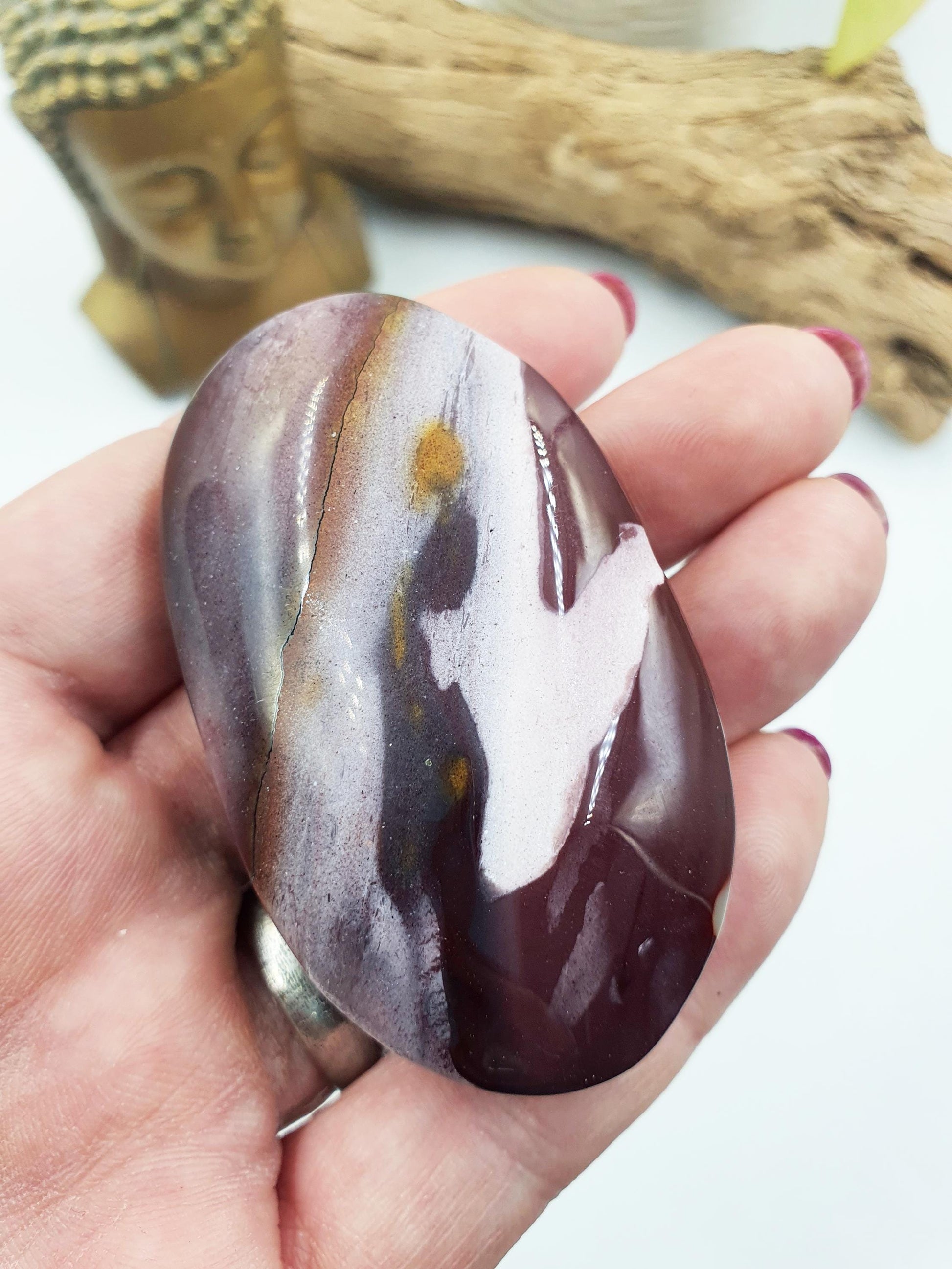 Large Mookaite Jasper Palm / Mookaite Jasper Palm Stone / Pocket Stone / Meditation Palm / Reiki Crystal Palm - 75g