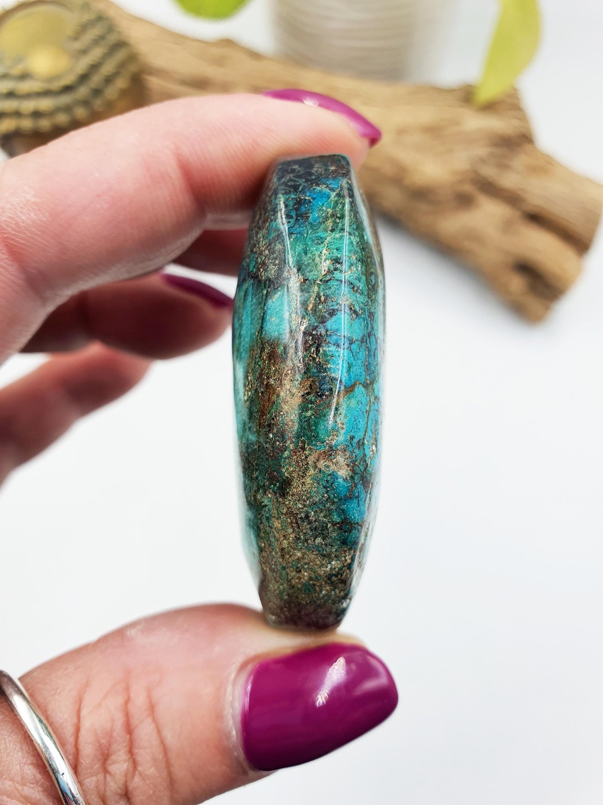 Beautiful Phoenix Turquoise Palm / Phoenix Stone Palm Stone / Meditation Palm / Reiki Crystal Palm - 50g