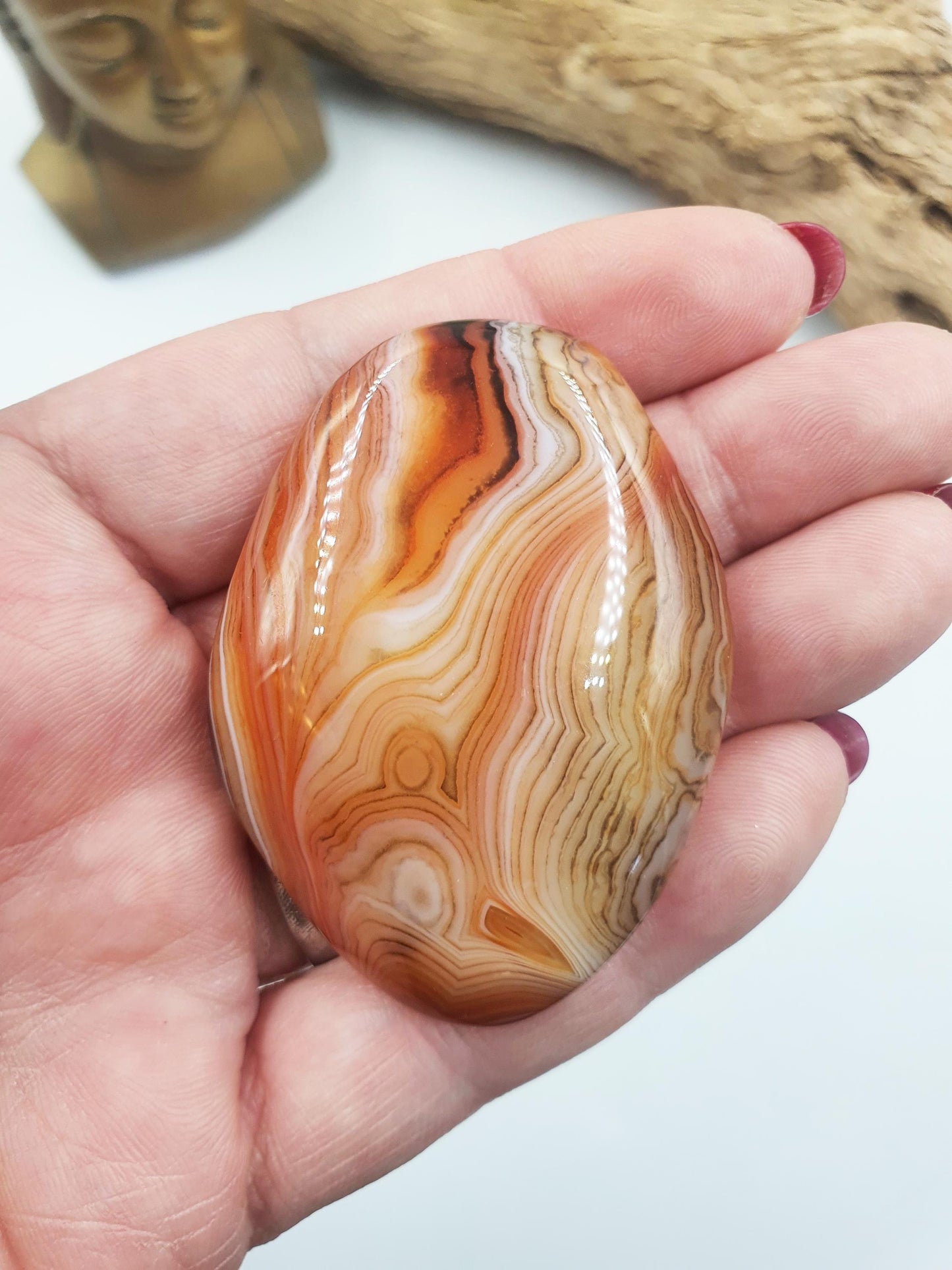 Stunning Sardonyx Palm / Sardonyx Palm Stone / Healing Palm / Meditation Palm / Reiki Crystal Palm - 45g