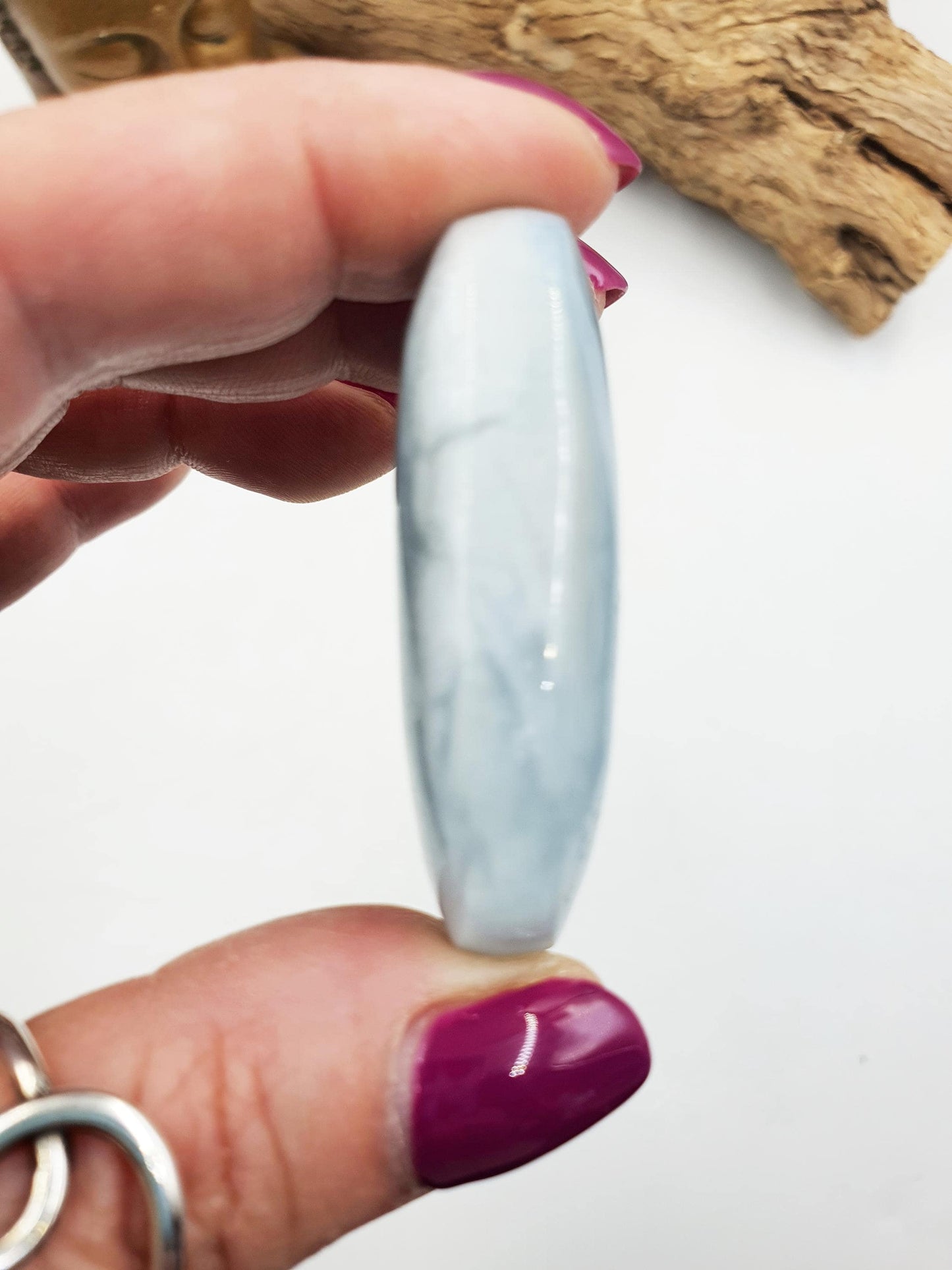 Aquamarine Palm / Aquamarine Palm Stone / Pocket Stone / Meditation Palm / Reiki Crystal Palm - 40g