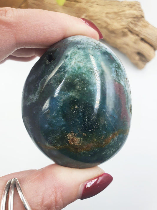 Large Ocean Jasper Palm / Ocean Jasper Palm stone / OJ Palm / Meditation Palm / Reiki Crystal Palm - 160g