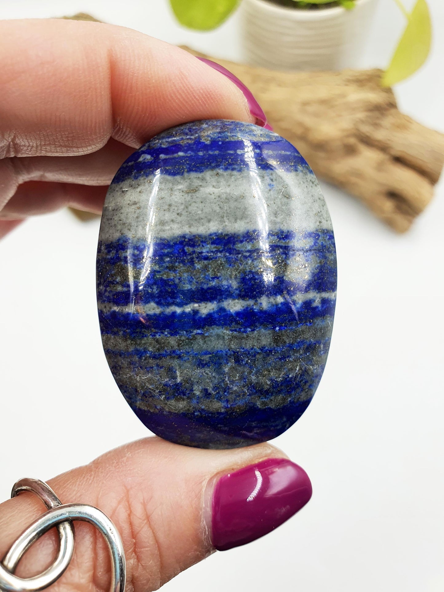 Beautiful Lapis Lazuli Palm / Lapis Lazuli Palmstone / Pocket Crystal / Meditation Palm / Lapis Reki Crystal Palm - 70g