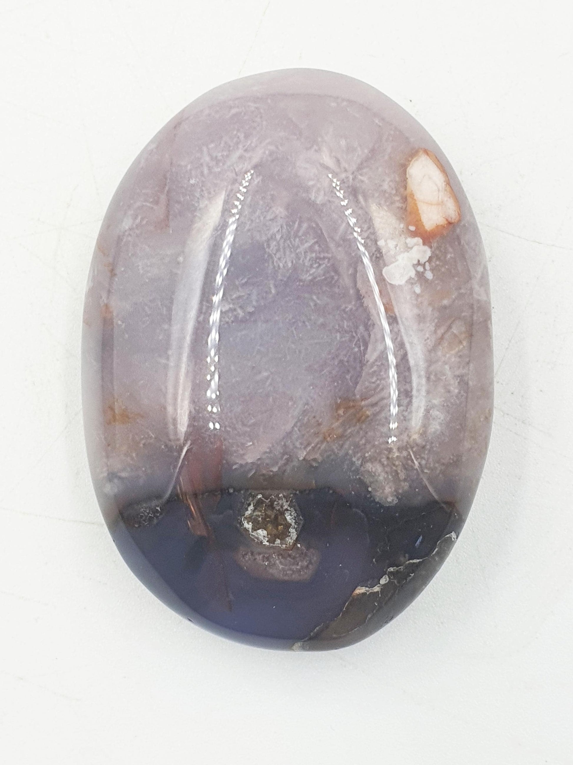 Unique Blue Flower Agate Palm / Sakura Agate Palm Stone / Blue Flower Agate Crystal / Meditation Palm - 65g