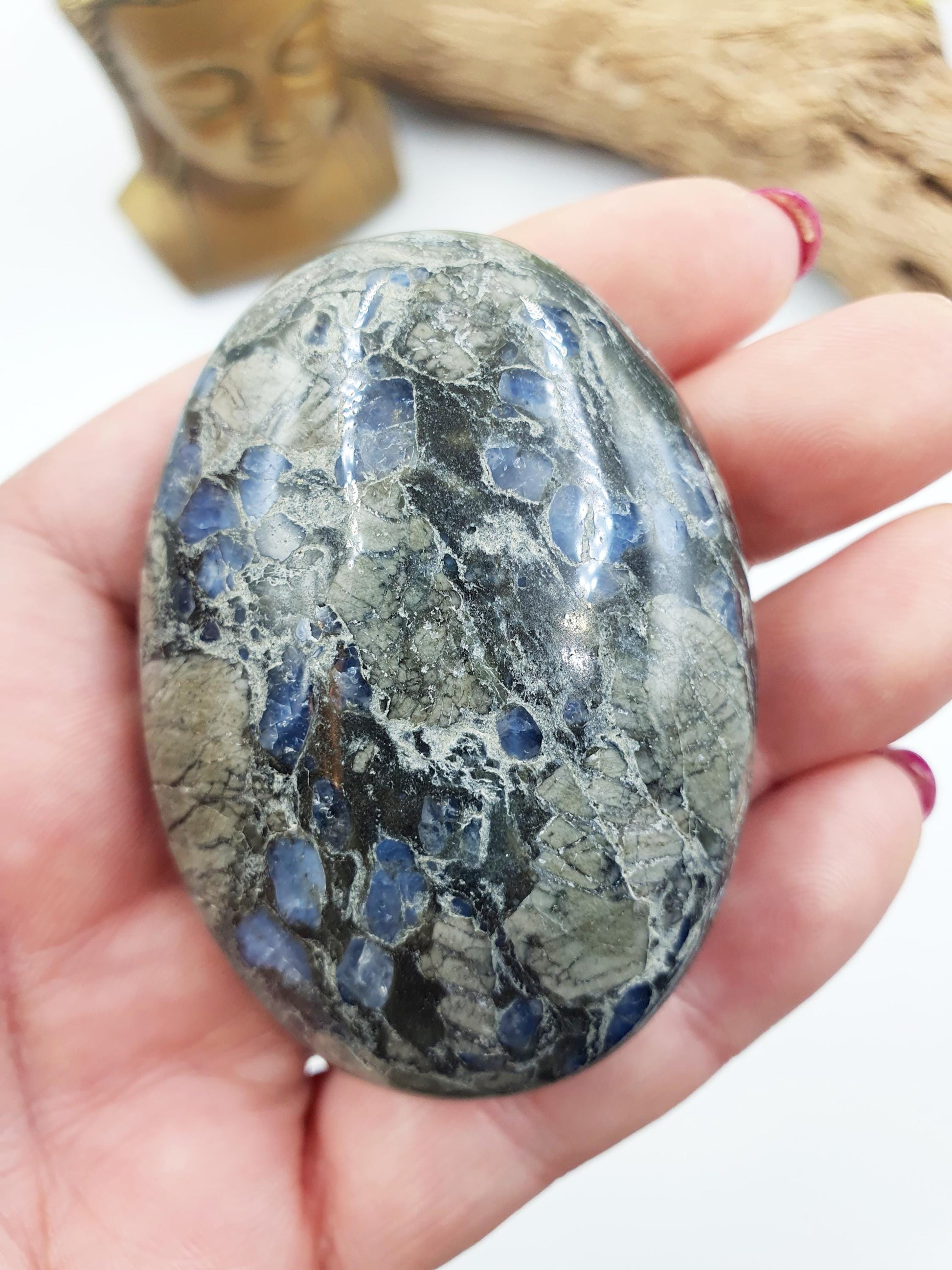 Que Sera (Llanite) Palm / Que Sera Palm Stone / Llanite Pocket Stone / Meditation Palm / Reiki Crystal Palm - 110g