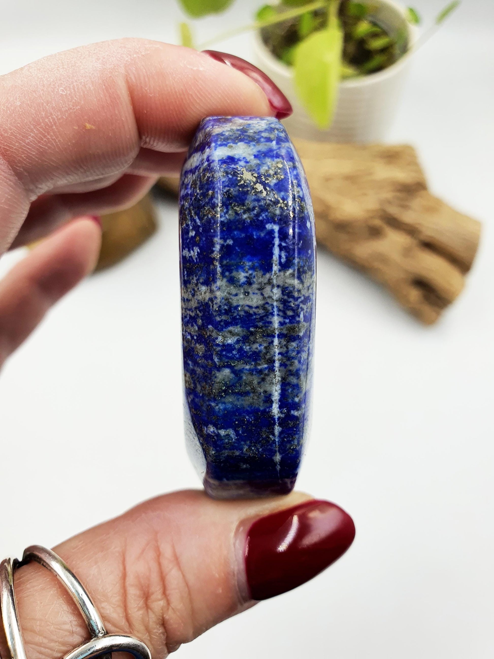Beautiful Lapis Lazuli Palm / Lapis Lazuli Palmstone / Pocket Crystal / Meditation Palm / Lapis Reki Crystal Palm - 110g