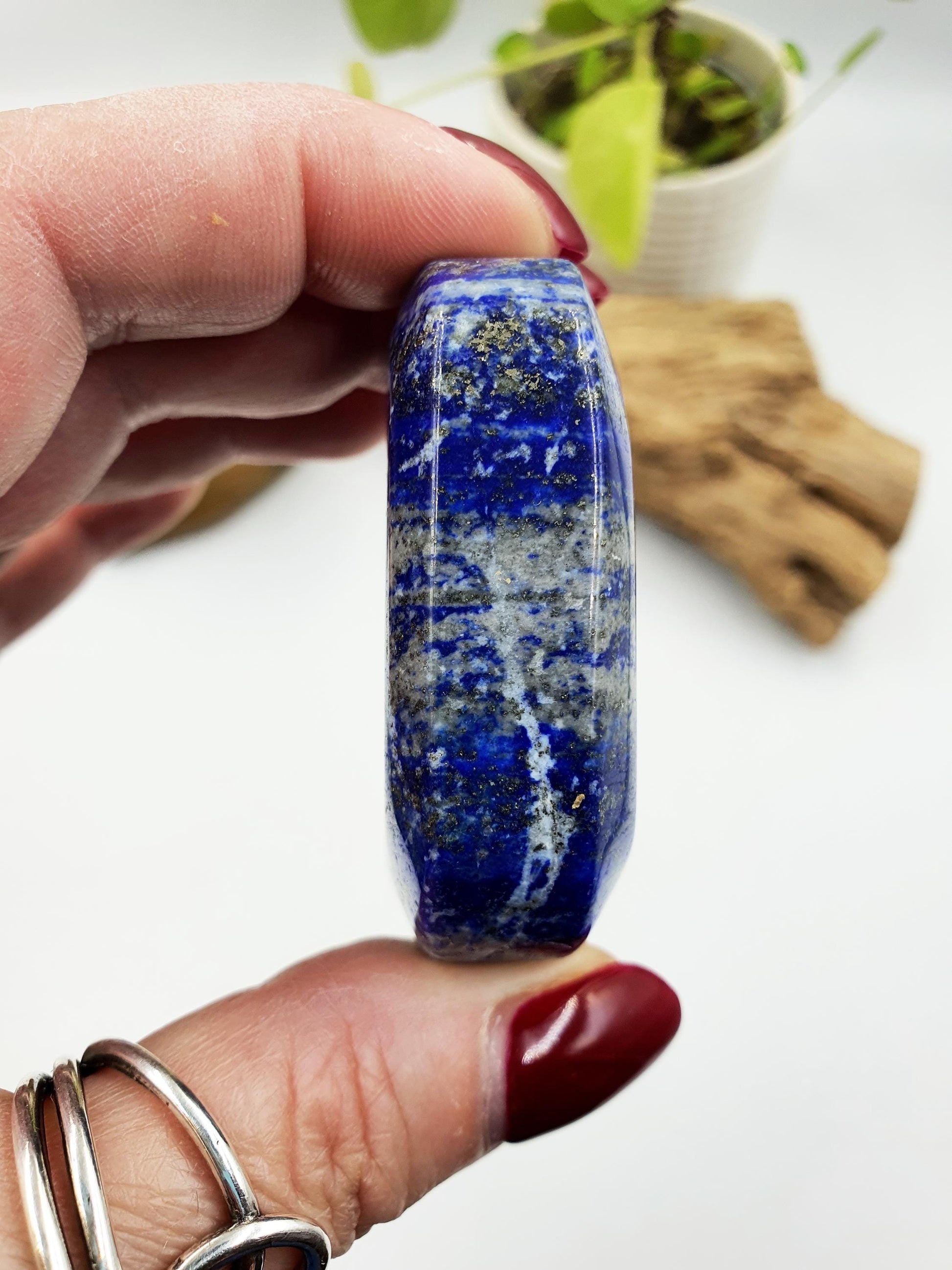 Beautiful Lapis Lazuli Palm / Lapis Lazuli Palmstone / Pocket Crystal / Meditation Palm / Lapis Reki Crystal Palm - 110g