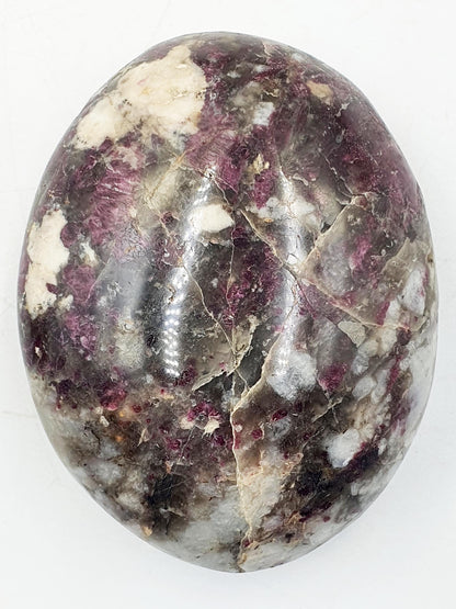 Beautiful Large Plum Tourmaline Palm / Plum Blossom Tourmaline Palm Stone / Pocket Stone / Meditation Palm - 165g