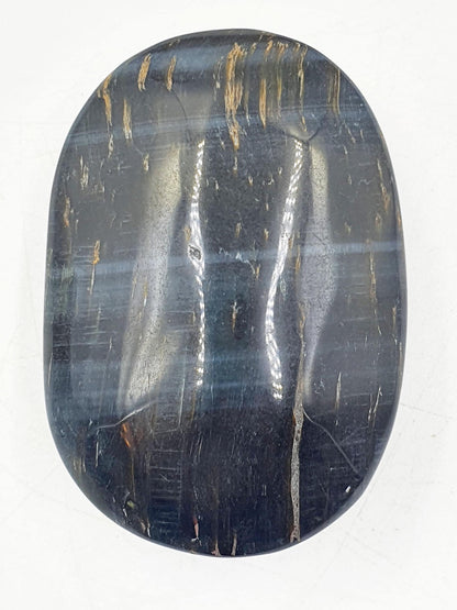 Flashy Blue Tiger's Eye Palm / Blue Tiger Eye Palm Stone / Pocket Crystal / Meditation Palm - 90g