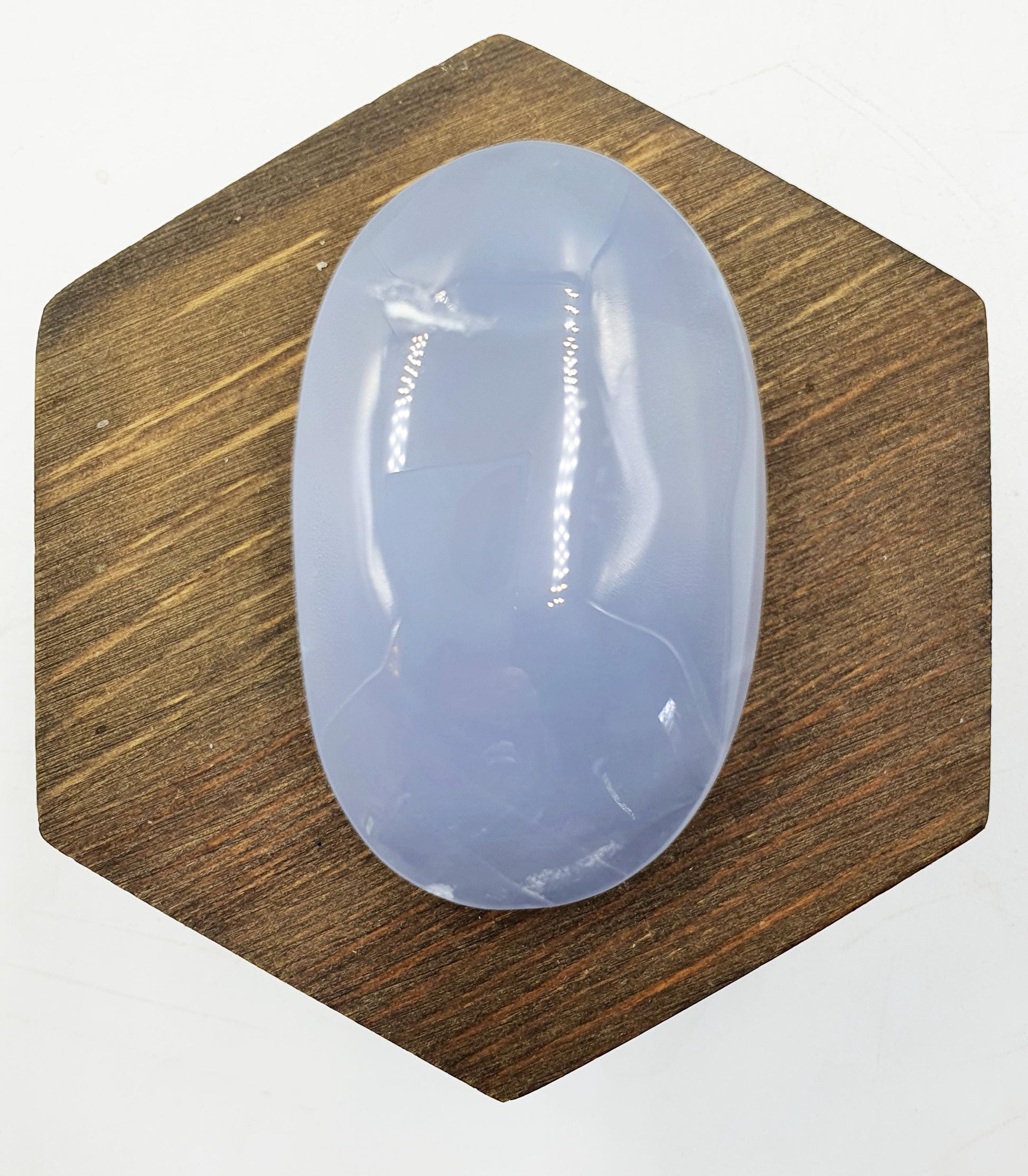 Beautiful Blue Chalcedony Palm with sparkly drusy pocket/ Chalcedony Palm Stone / Meditation Palm / Reiki Crystal Palm - 60g