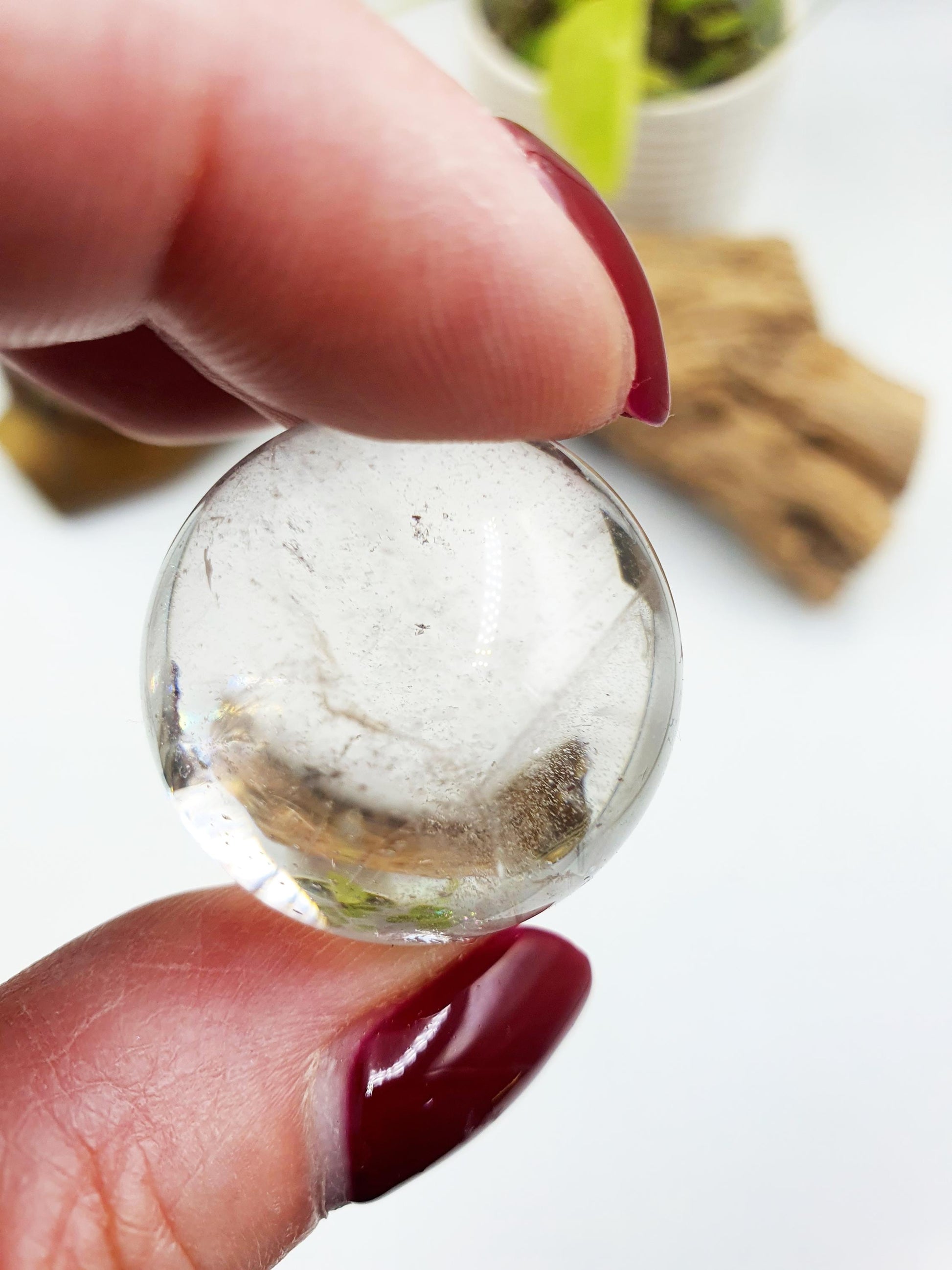 Stunning Little Clear Quartz Mini Sphere with large rainbows / Clear Quartz Crystal Ball / Clear Quartz Orb - 27mm