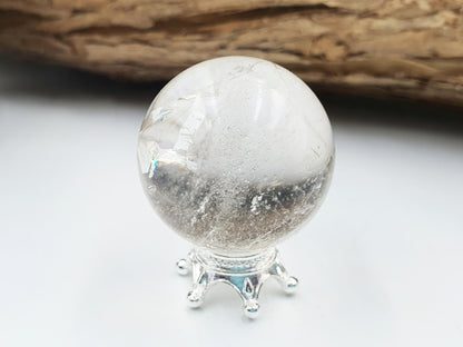 Stunning Little Clear Quartz Mini Sphere with large rainbows / Clear Quartz Crystal Ball / Clear Quartz Orb - 27mm