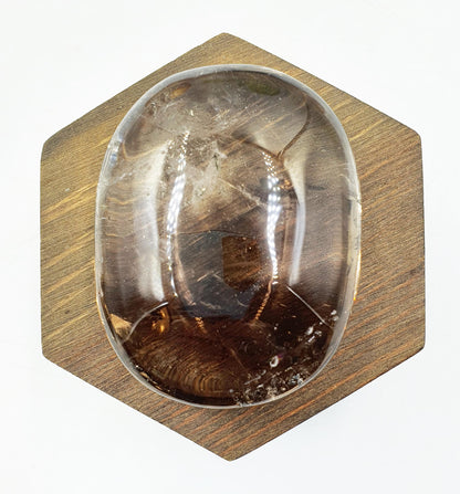 Unique Large Smoky Quartz Palm with rainbows / Smoky Quartz Palm Stone / Meditation Palm / Reiki Crystal Palm - 135g