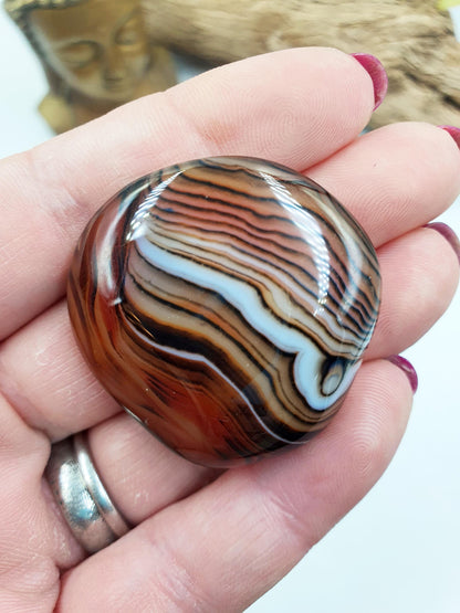 Little Sardonyx Palm / Sardonyx Palm Stone / Healing Palm / Meditation Palm / Reiki Crystal / Banded Palm - 30g